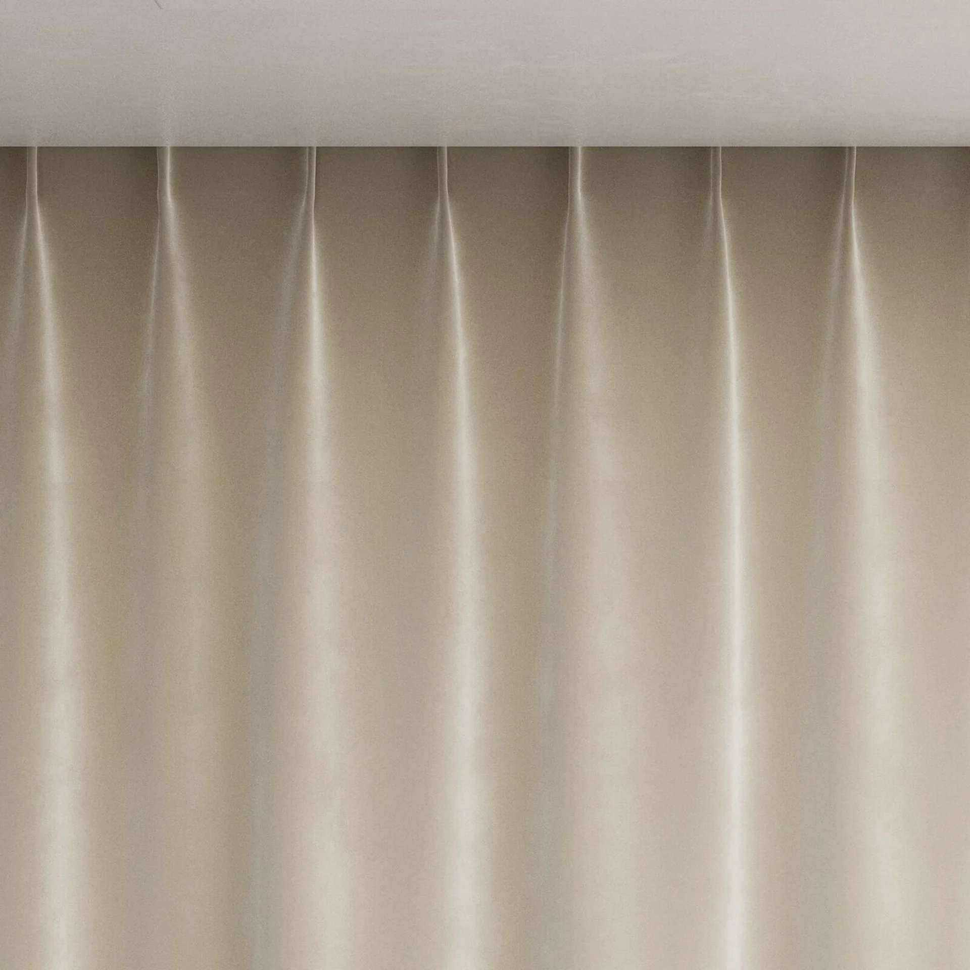 Top view of Velvelux Putty, pinch pleat