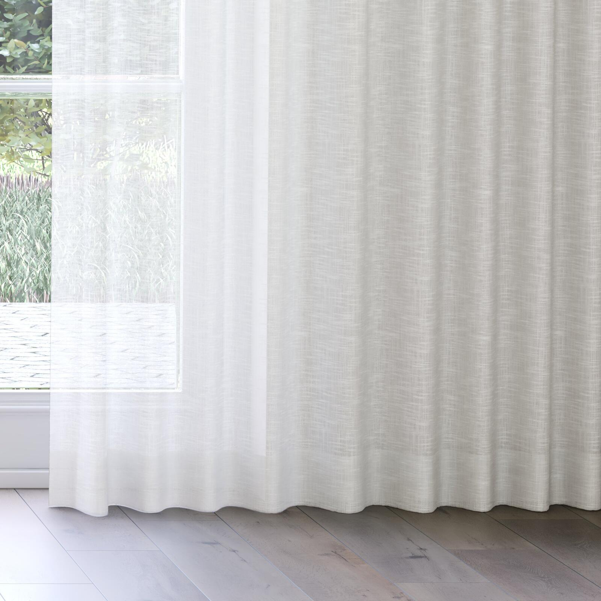 Bottom view of Savina Wool, on curtain rail