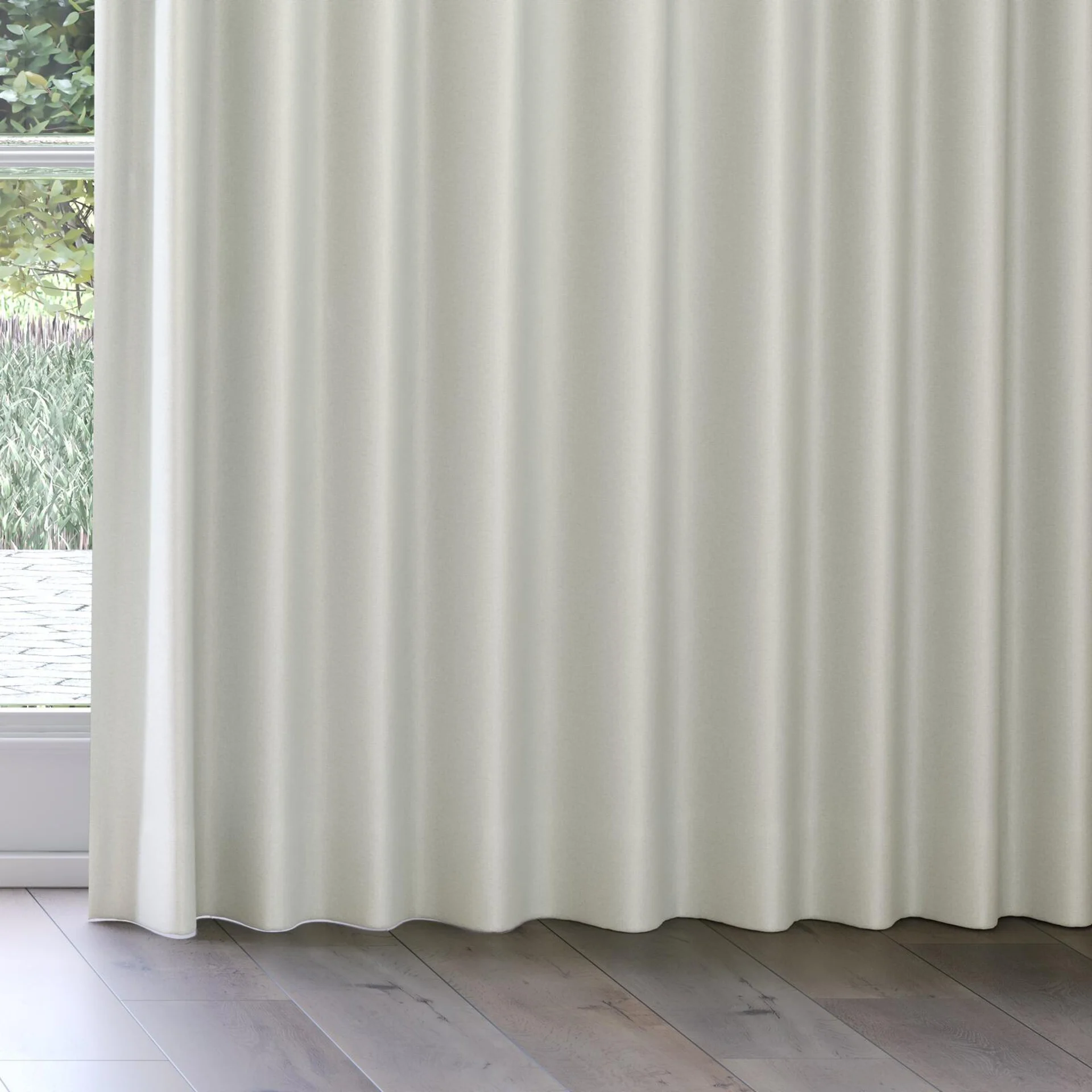 Bottom view of Grove Fog, on curtain rail