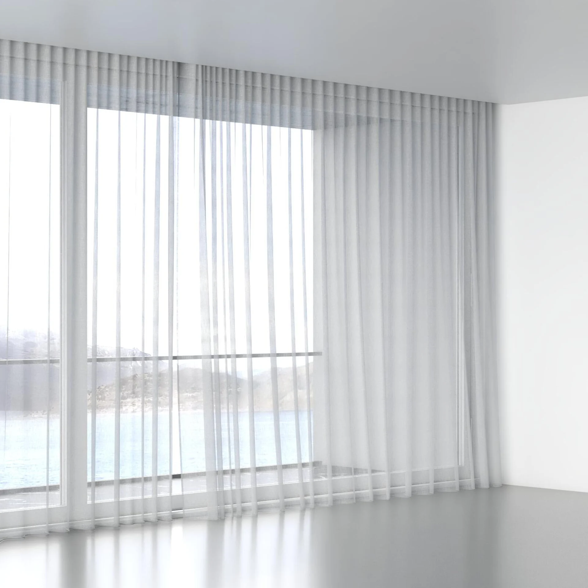 Full view of Natura Recycled Mist, wave pleat