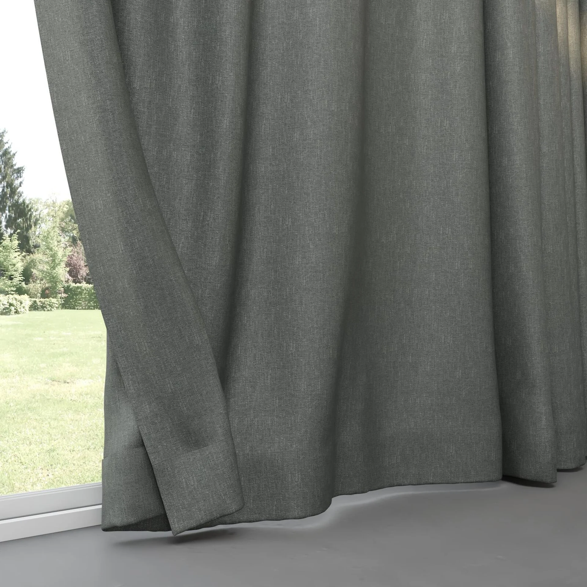 Bottom view of Perfecto Steel, pinch pleat