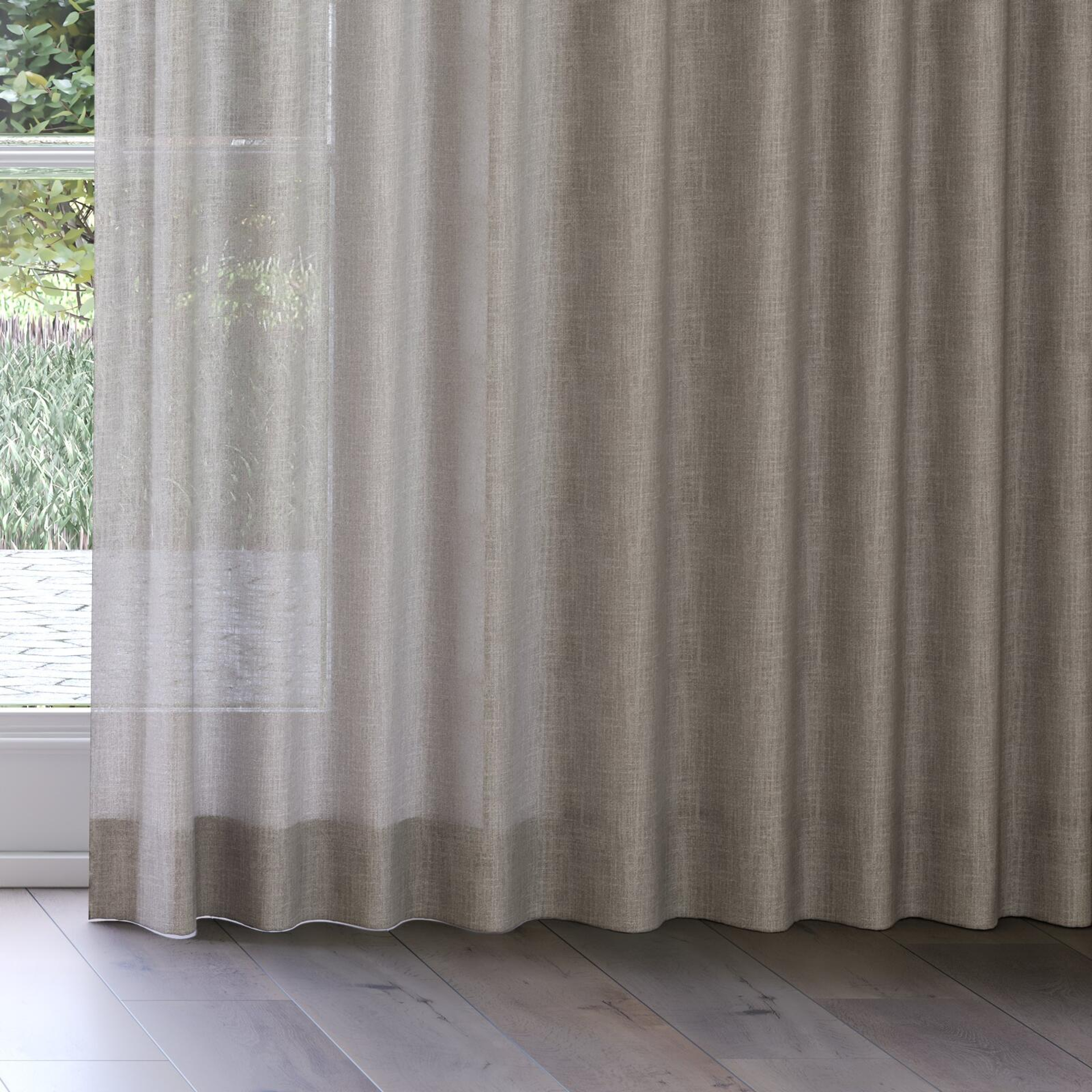 Bottom view of Motion Hemp, on curtain rail