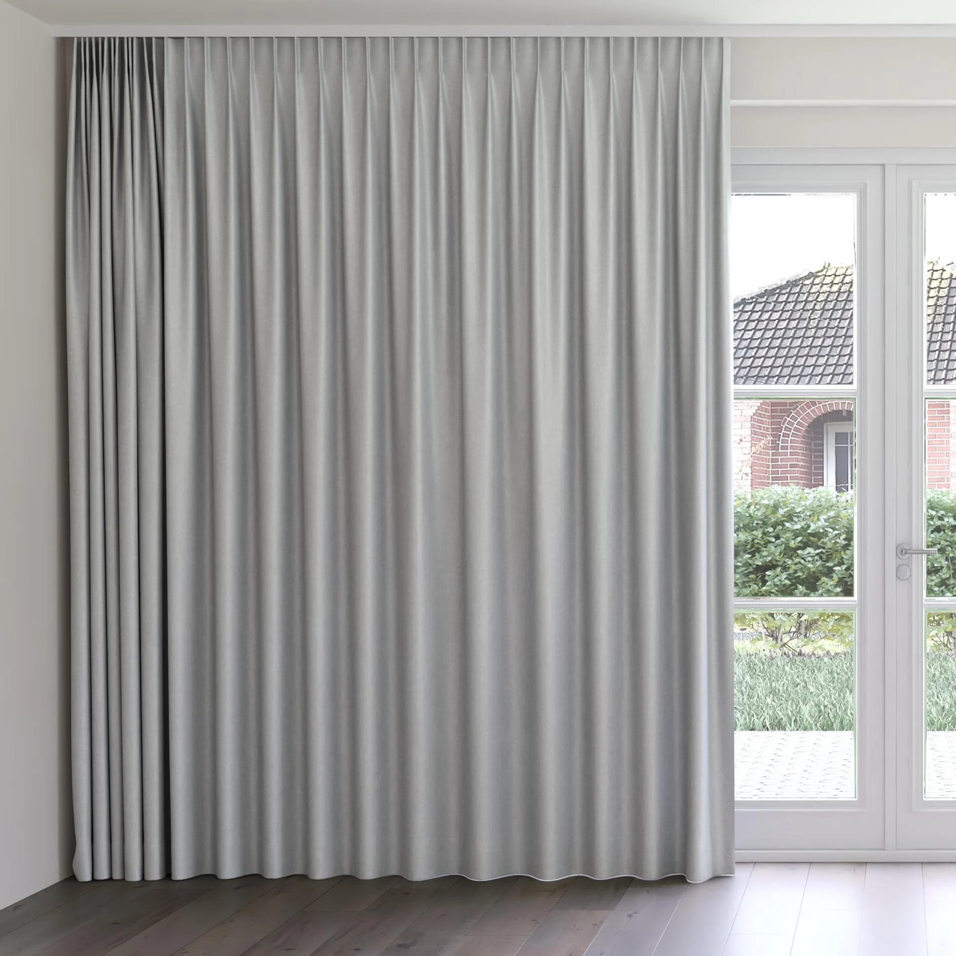 Front view of Glamour Iron, on curtain rail