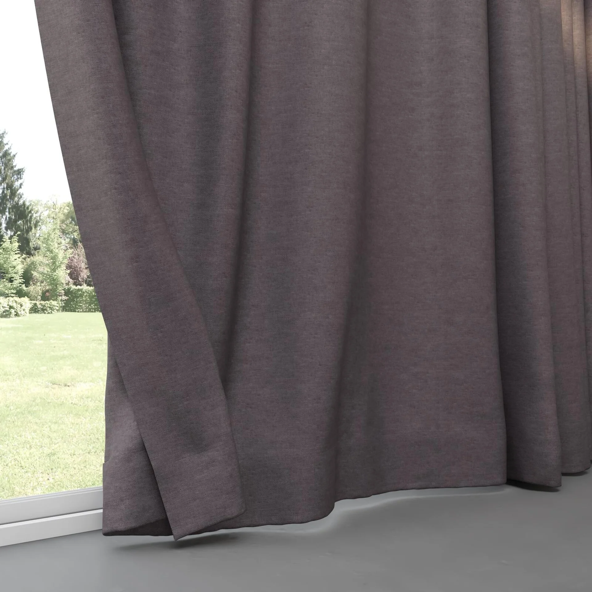 Bottom view of Colourwash Charcoal, pinch pleat