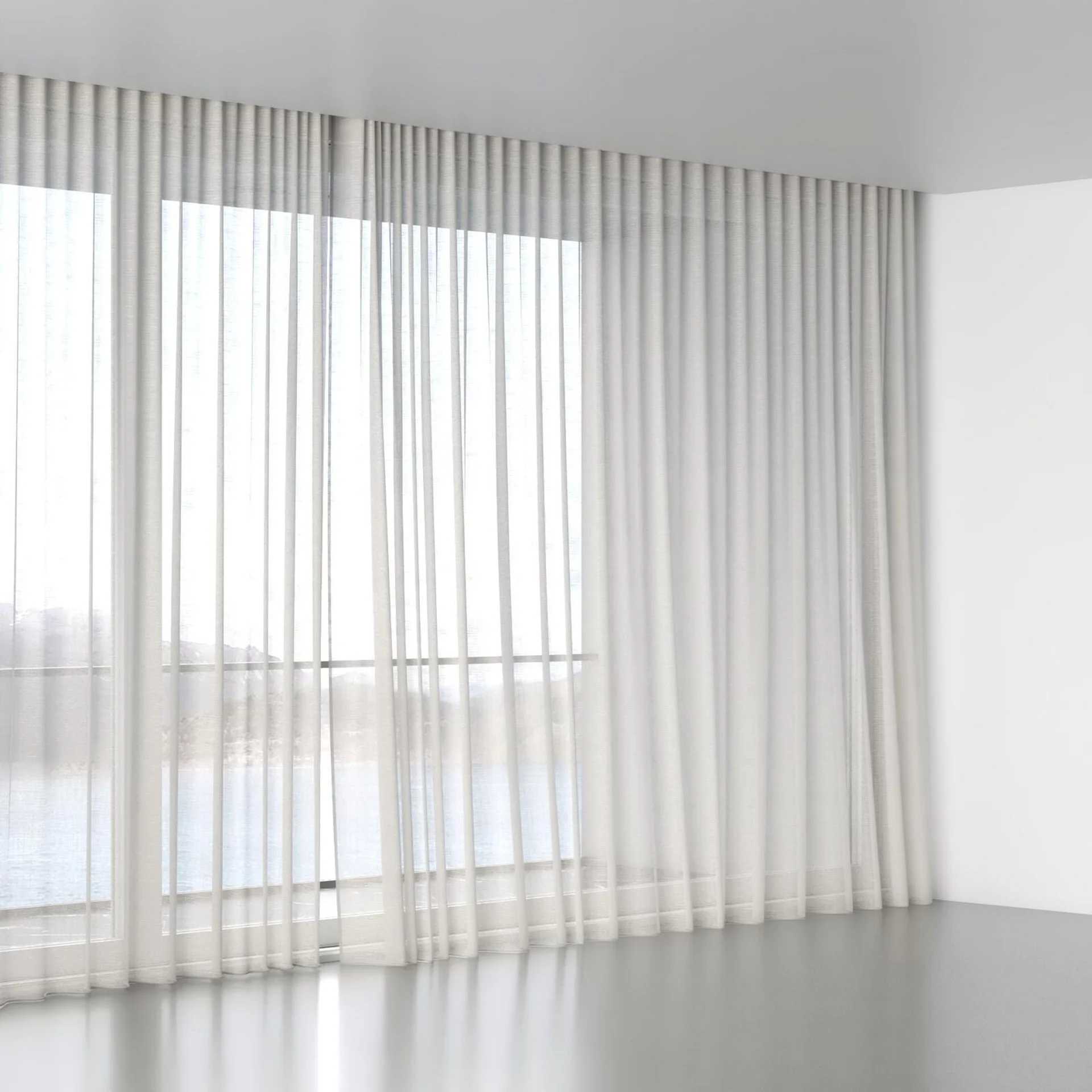 Full view of Angelic Linen, wave pleat