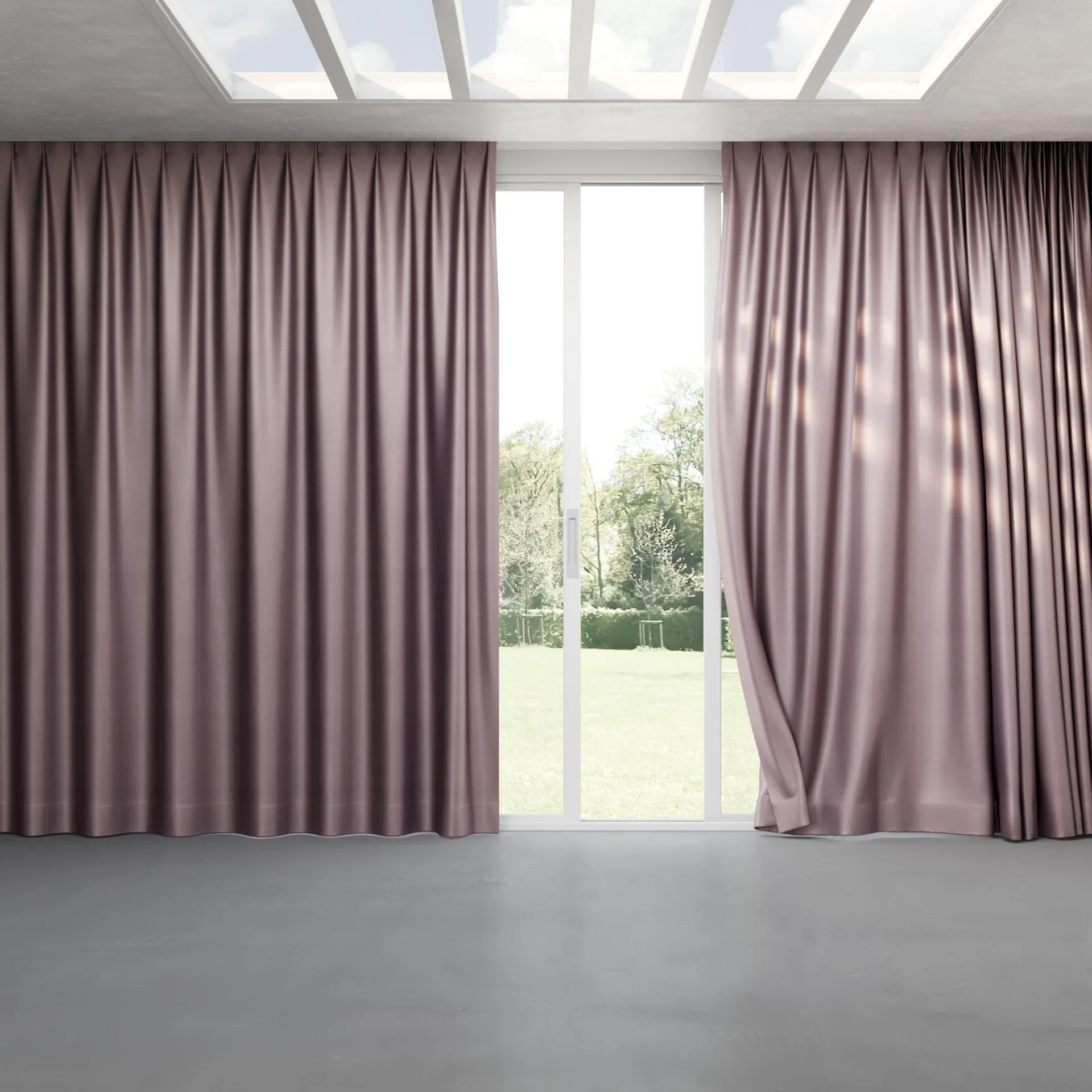 Full view of Mont Blanc Hyacinth, pinch pleat