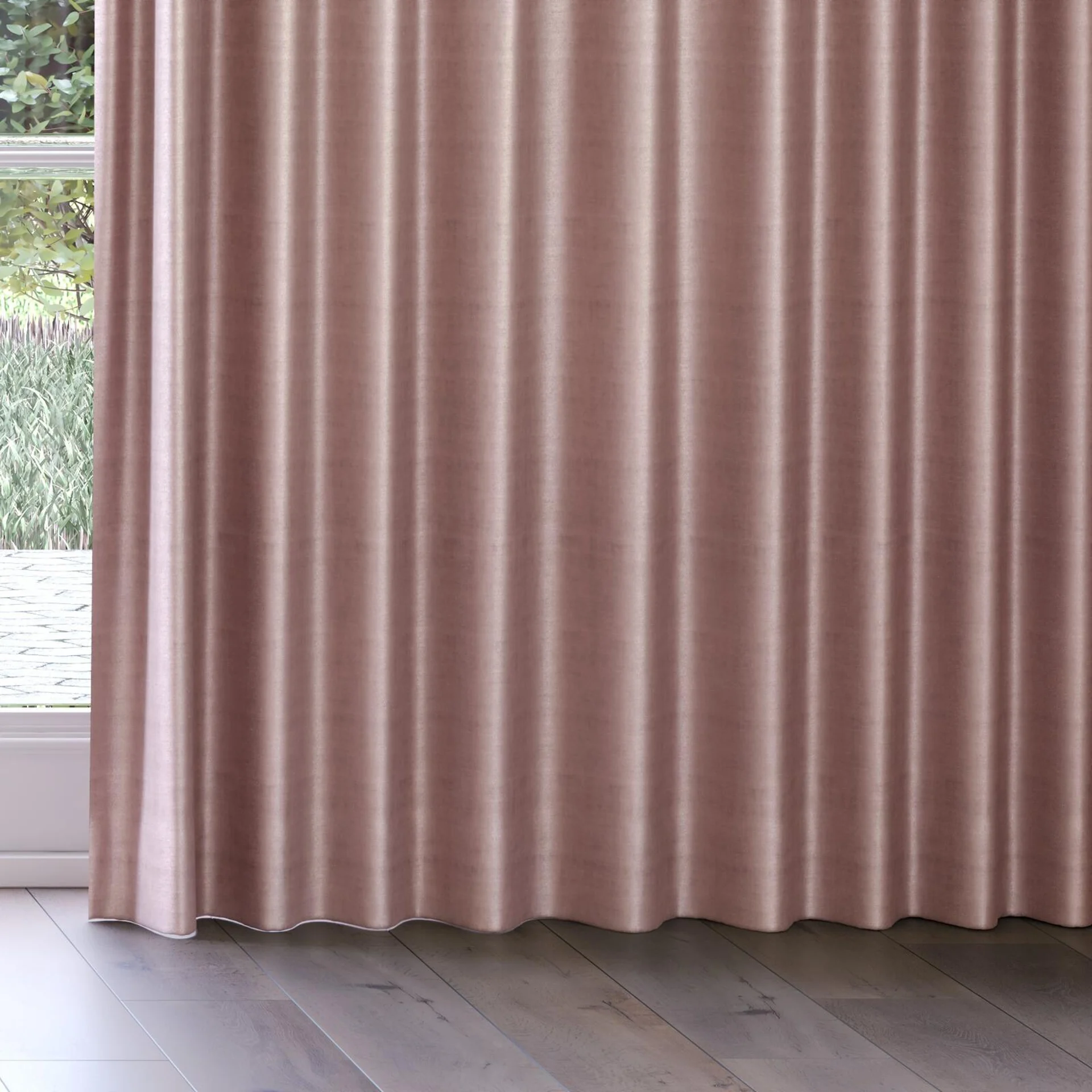 Bottom view of Zircon Boudoir, on curtain rail