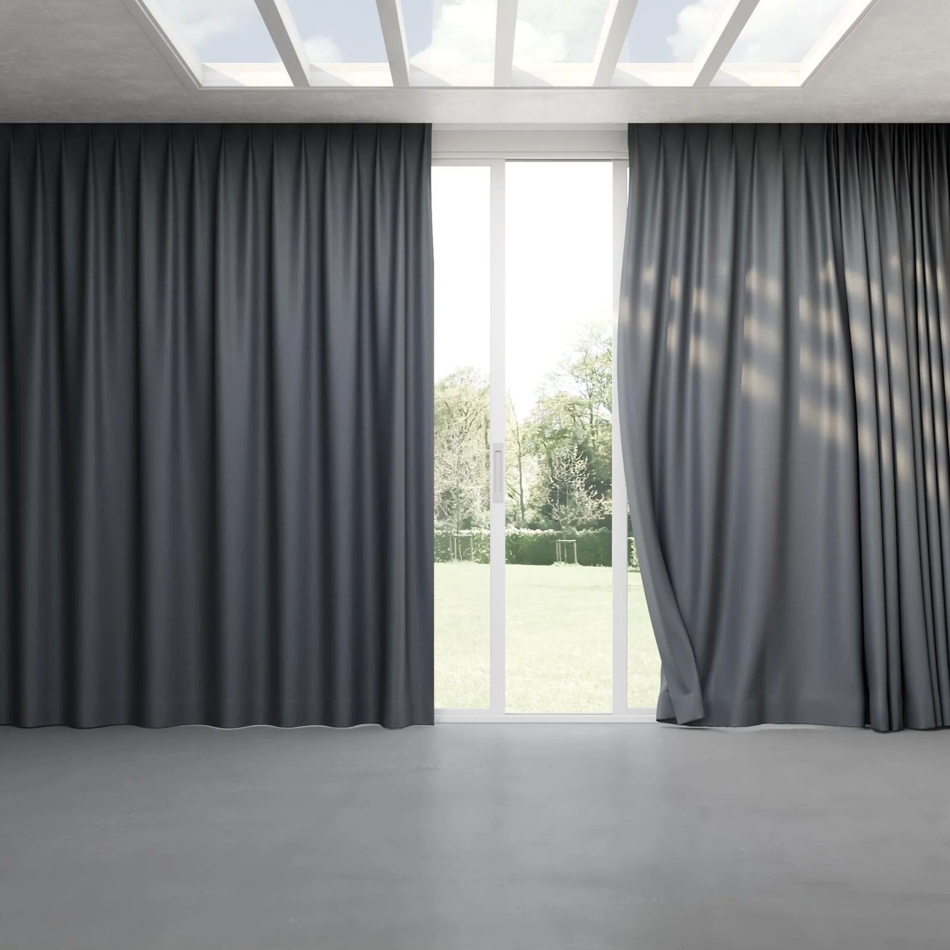 Full view of Naturama Charcoal, pinch pleat