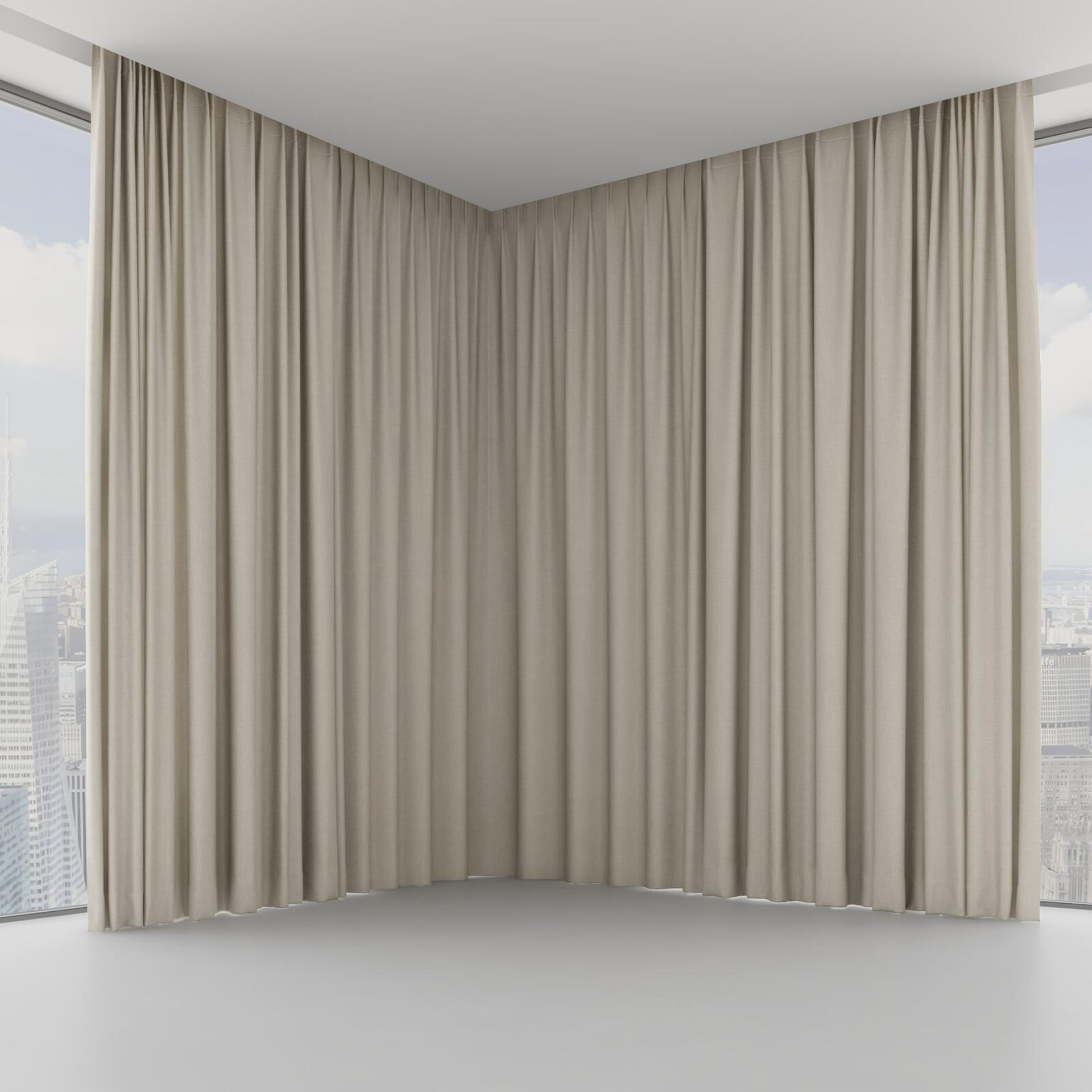 Front view of Cushy Linen, on hidden rail