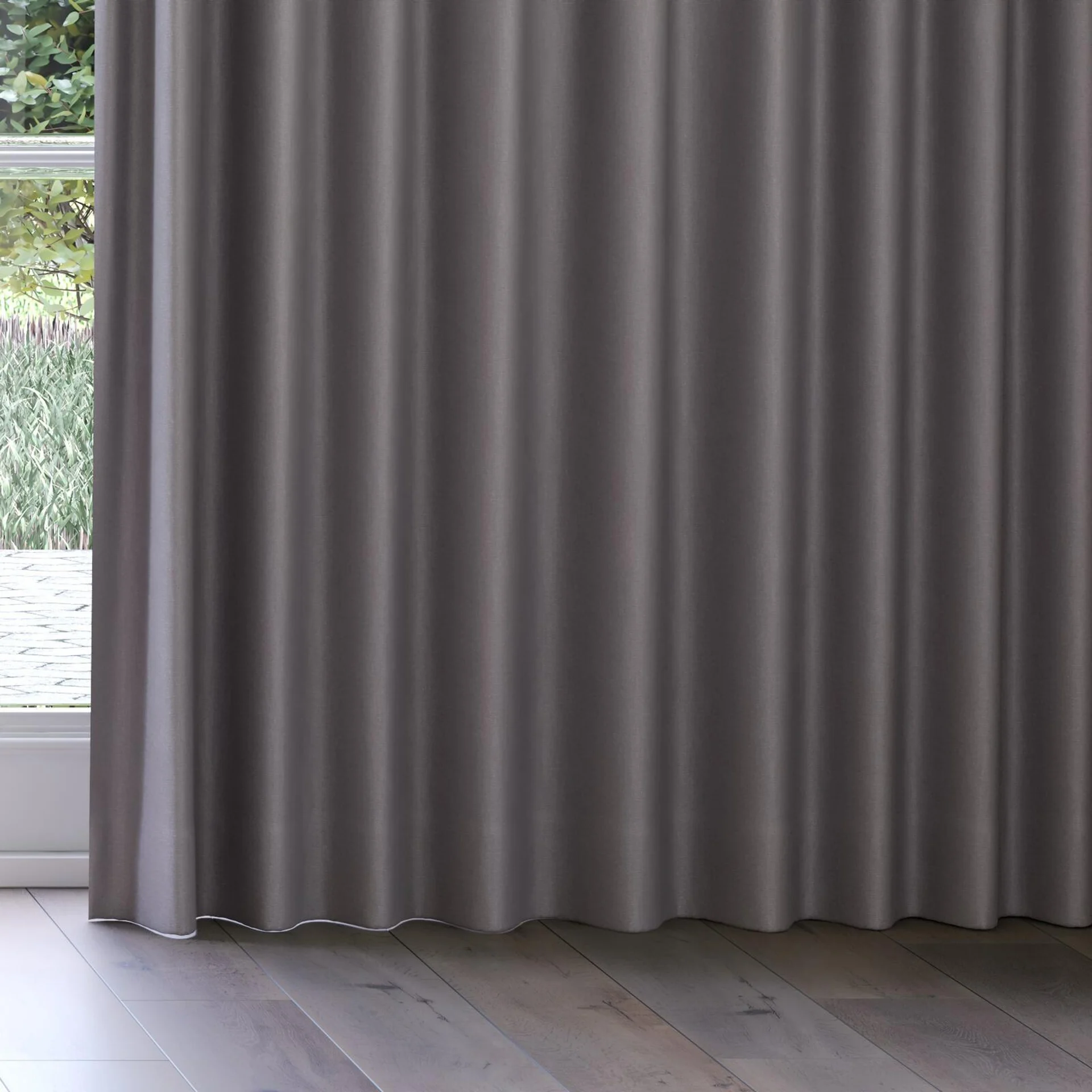 Bottom view of Brugge Emulsion, on curtain rail