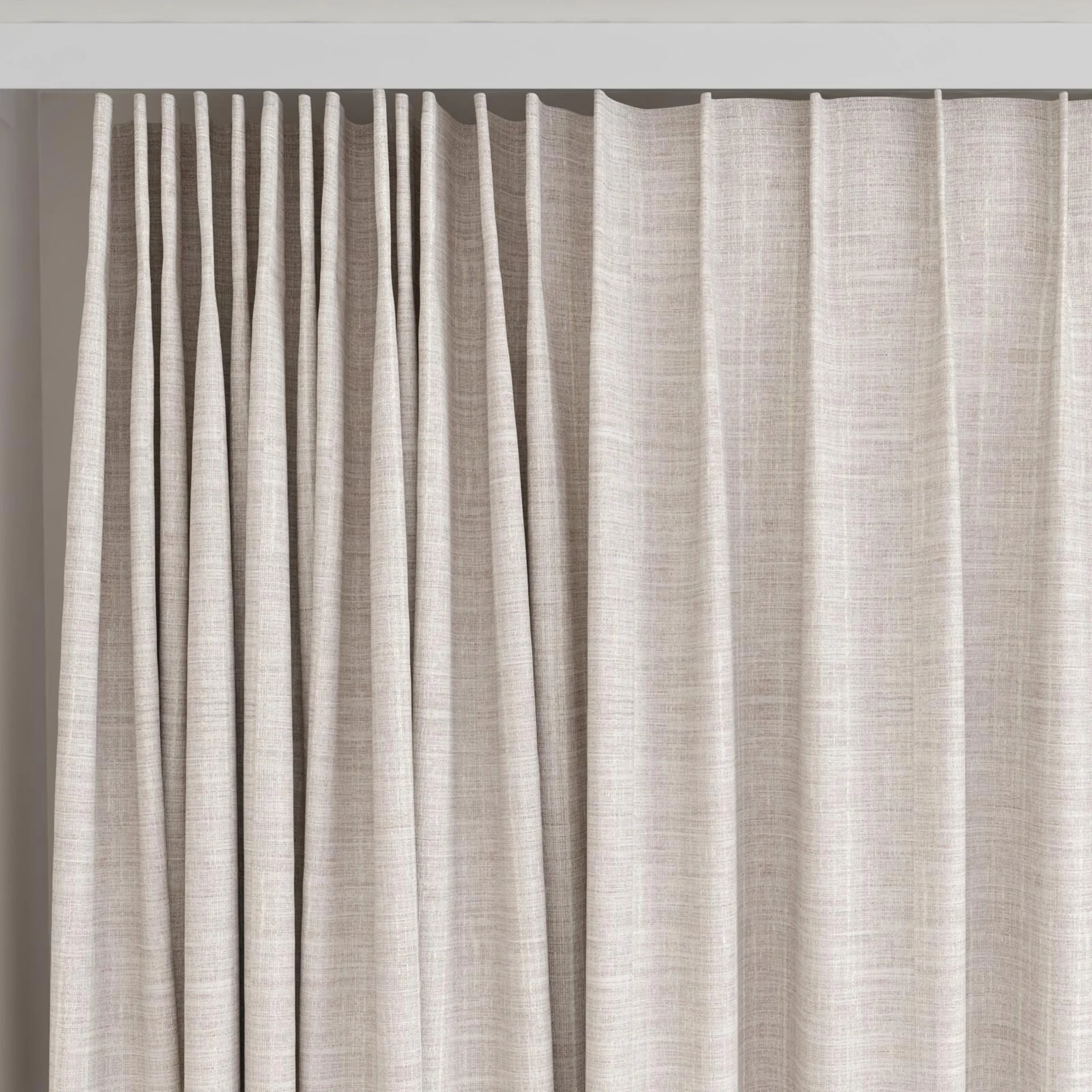 Top view of Iconic Sand, on curtain rail