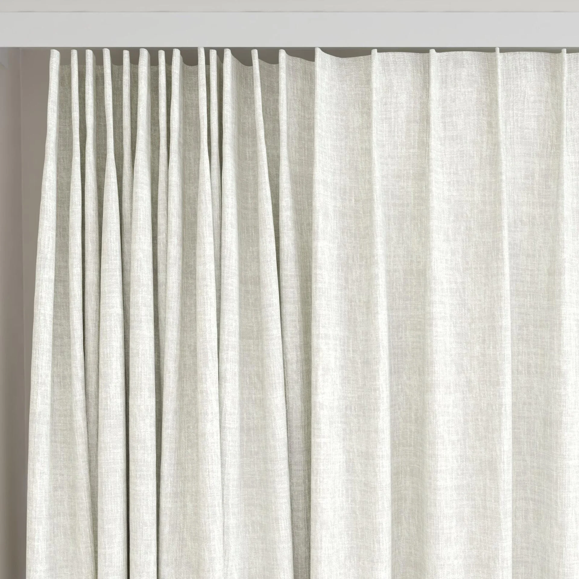 Top view of Earthwild Cream, on curtain rail