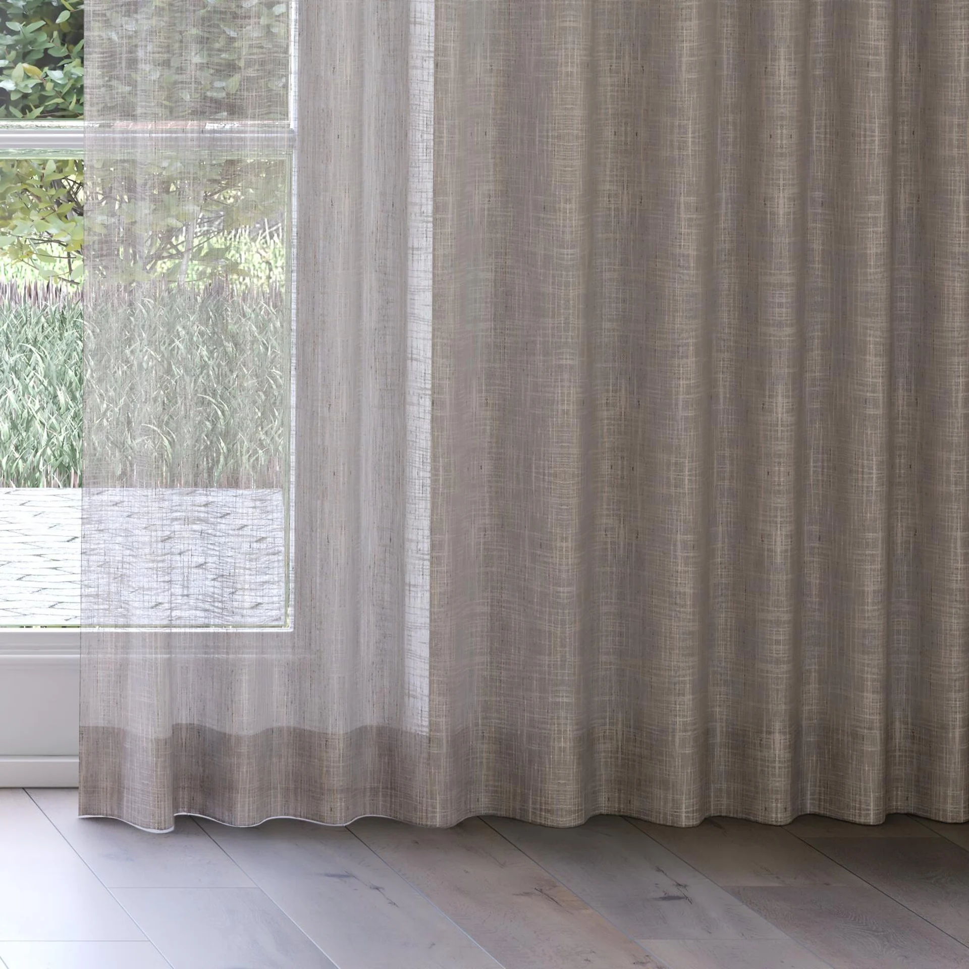 Bottom view of Zip Earth, on curtain rail