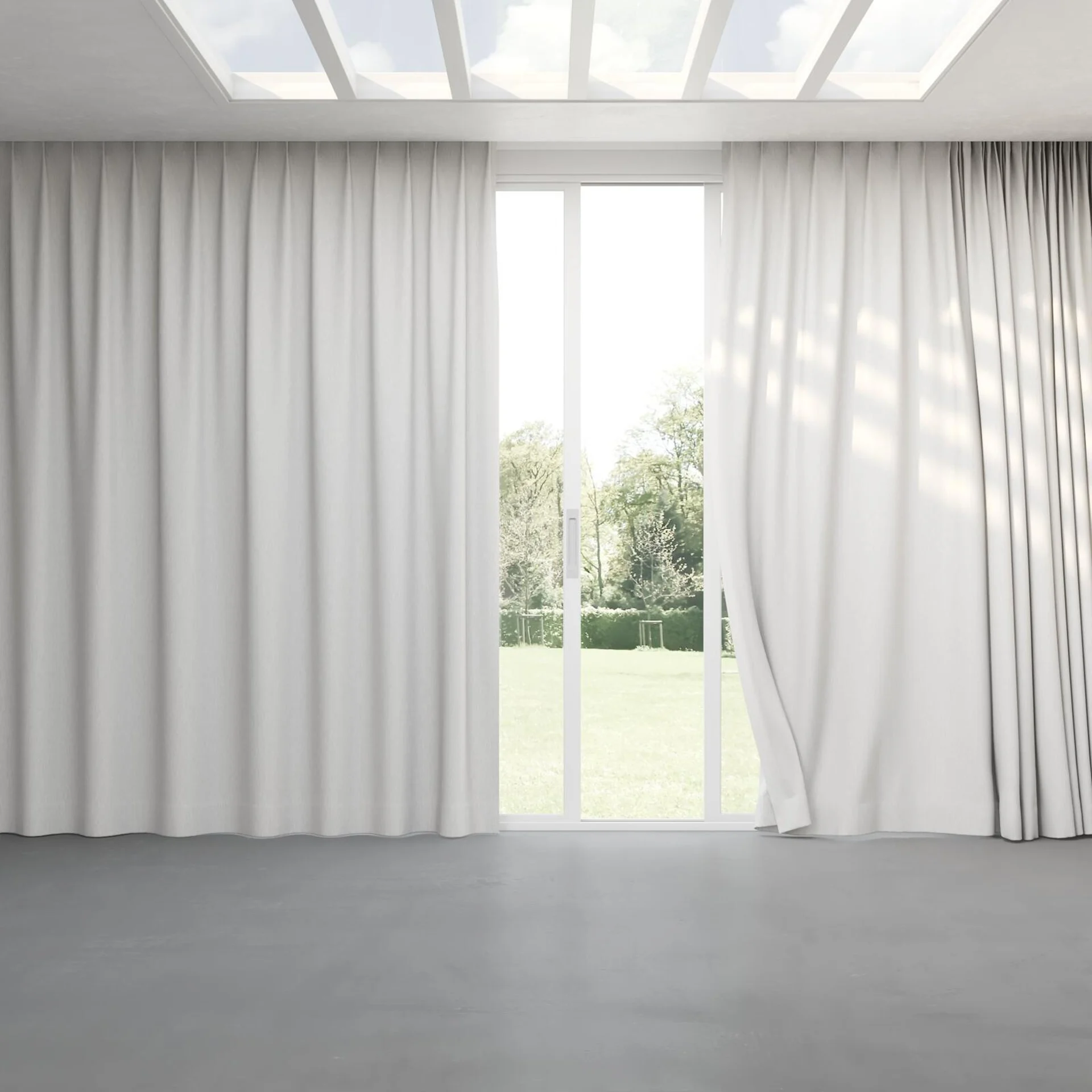 Full view of Tuxedo Cloud, pinch pleat