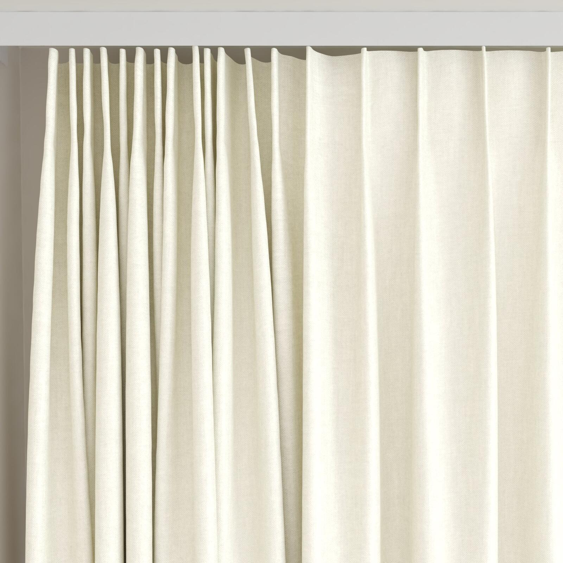 Top view of Bronco Wool, on curtain rail