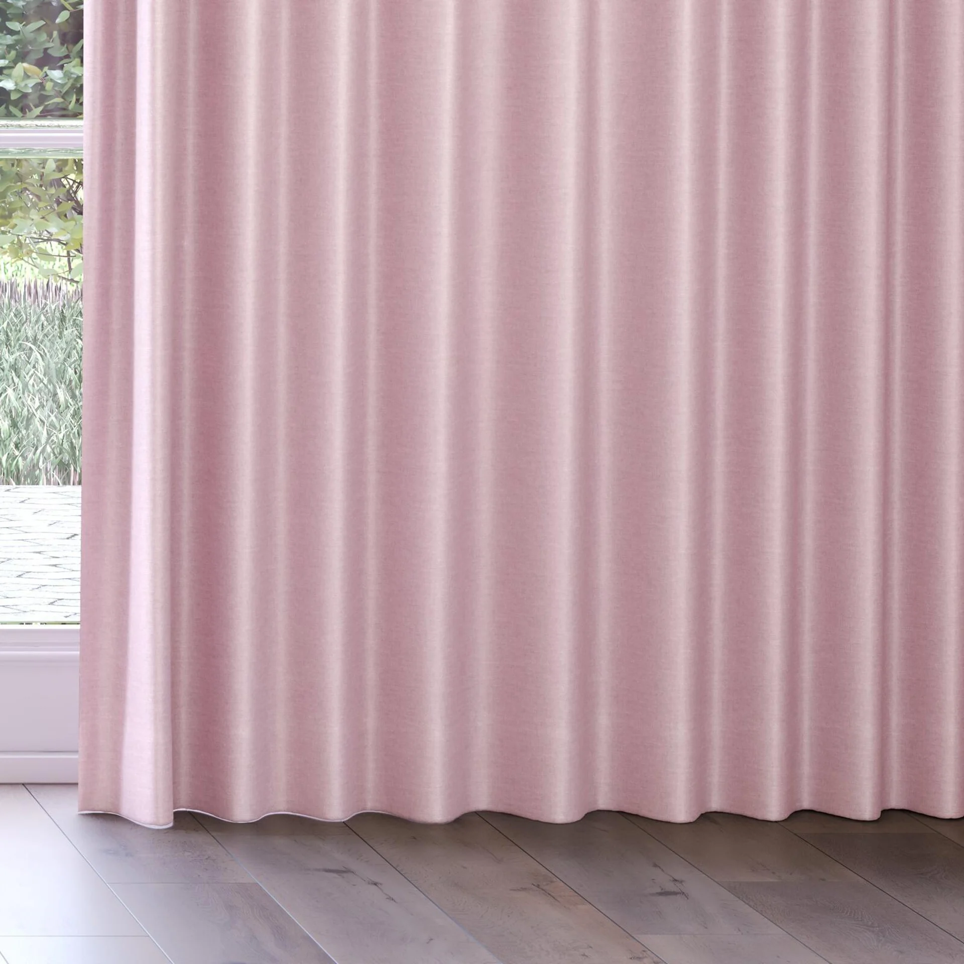 Bottom view of Provence Petal, on curtain rail