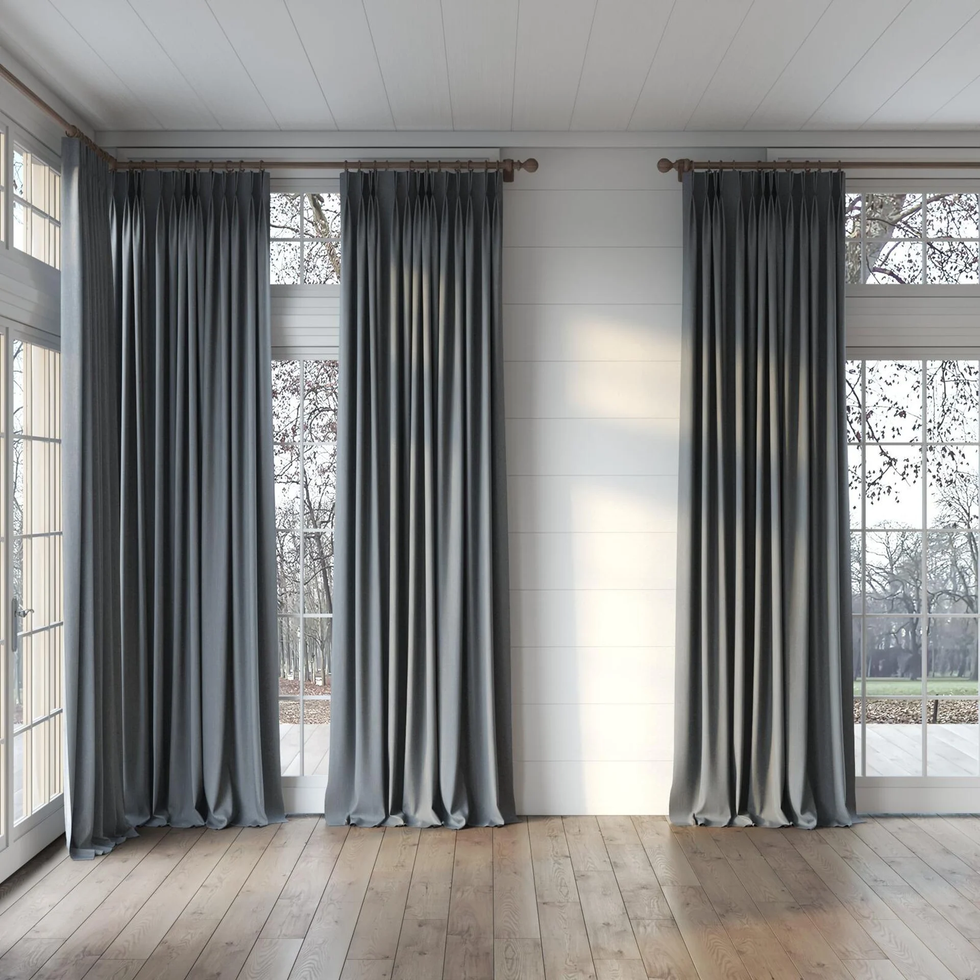 Full view of Chatham Coast, puddled, on curtain rod