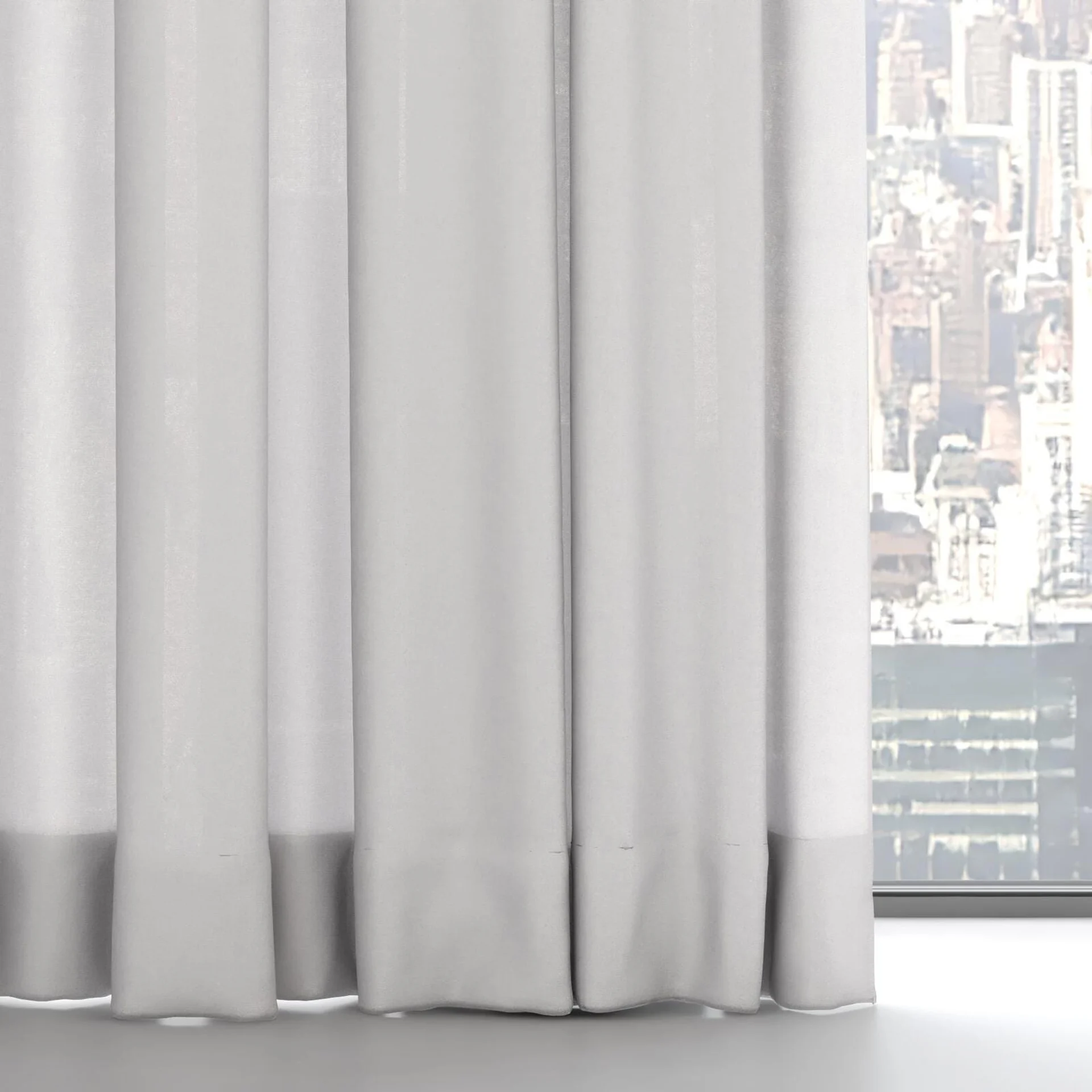 Bottom view of Linen Crystal, on hidden rail