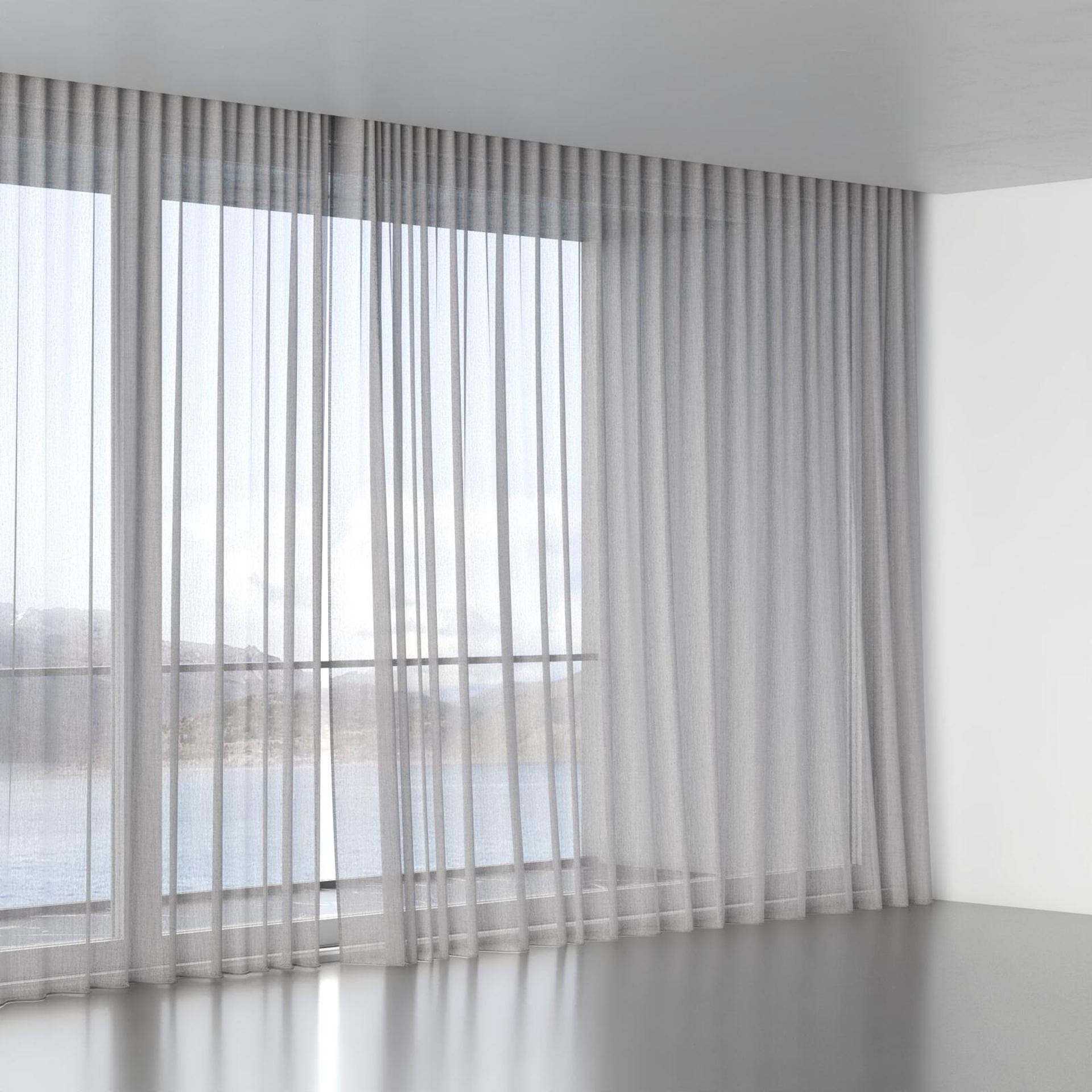 Full view of Mayfair Chrome, wave pleat