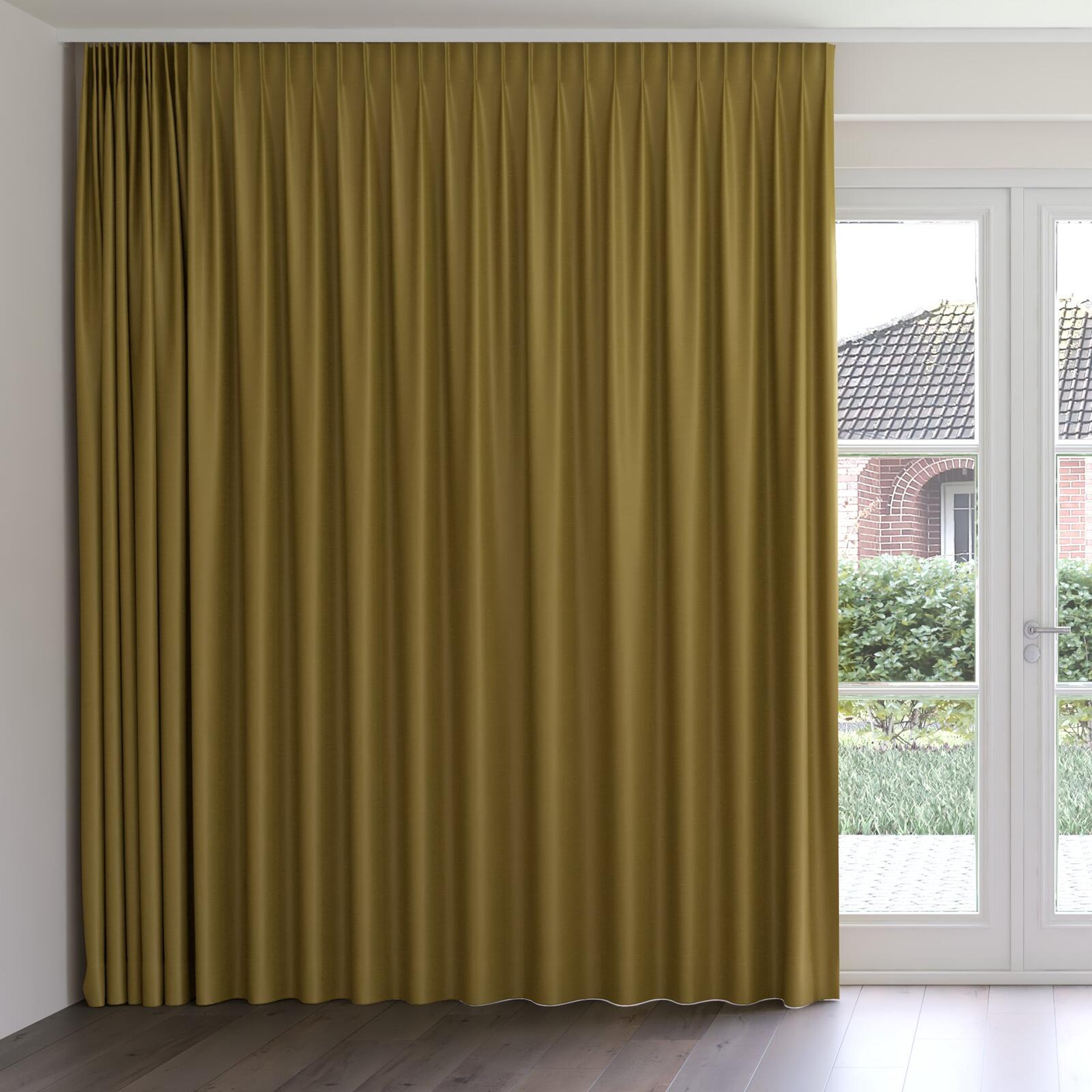 Front view of Silk Road Tarnished, on curtain rail