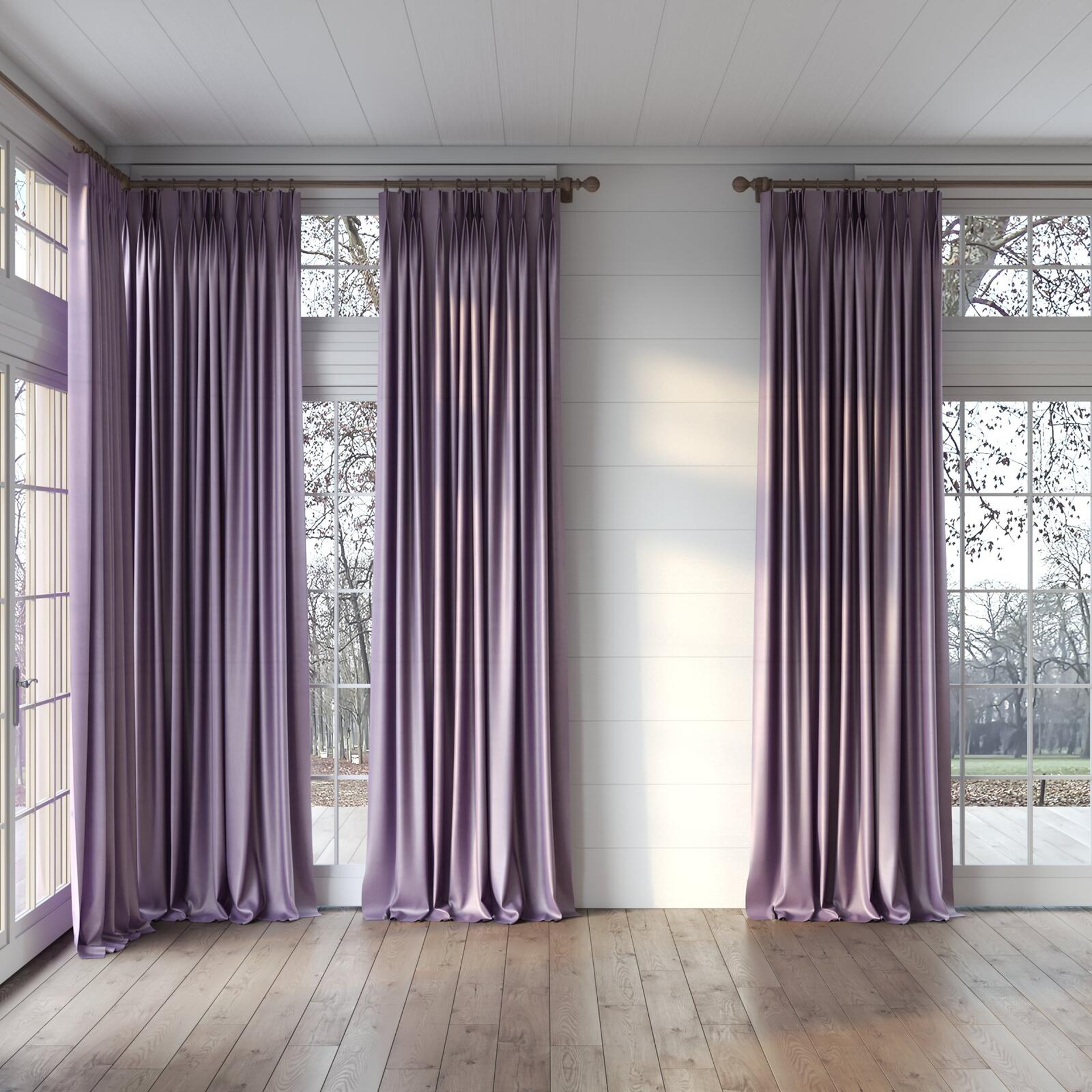 Full view of Warlock Quartz, puddled, on curtain rod
