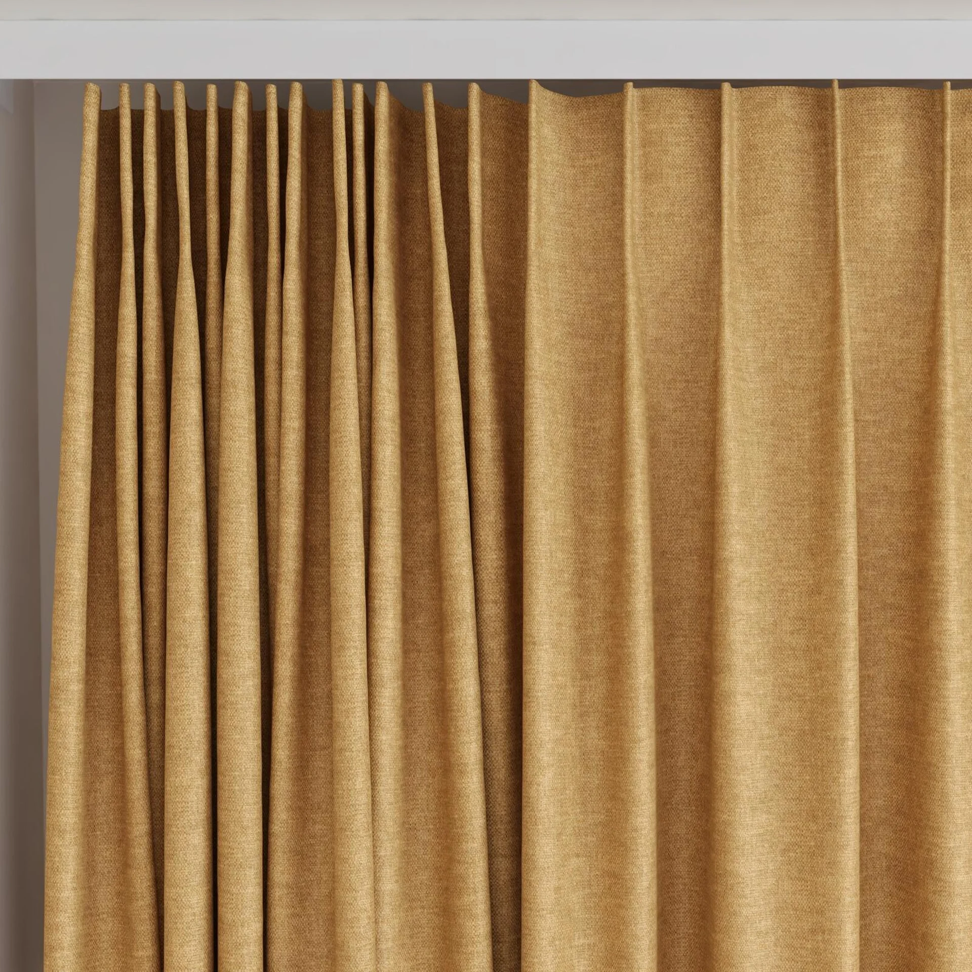 Top view of Colourwash Amber, on curtain rail