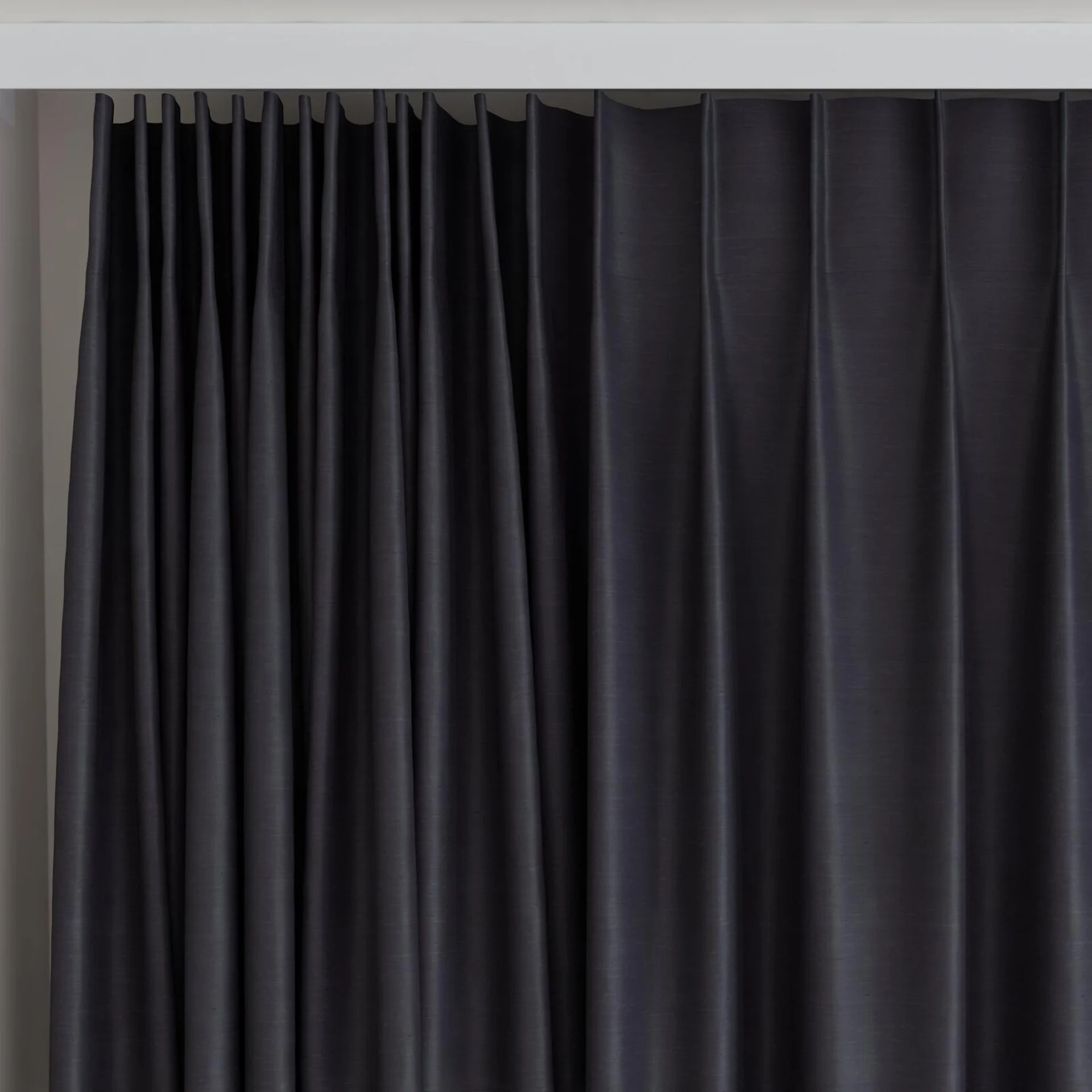 Top view of Silky Limo, on curtain rail