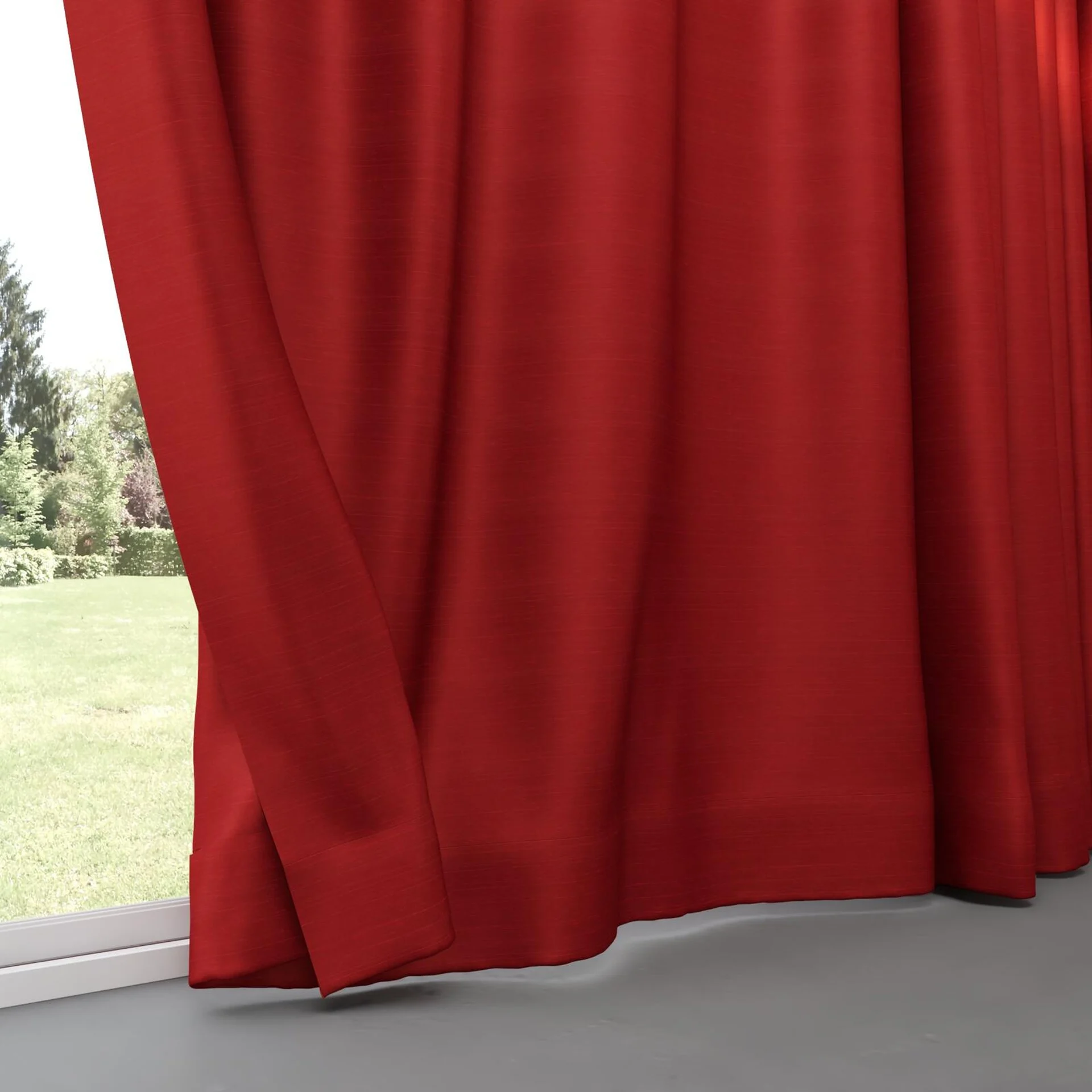 Bottom view of Silky Ruby, pinch pleat