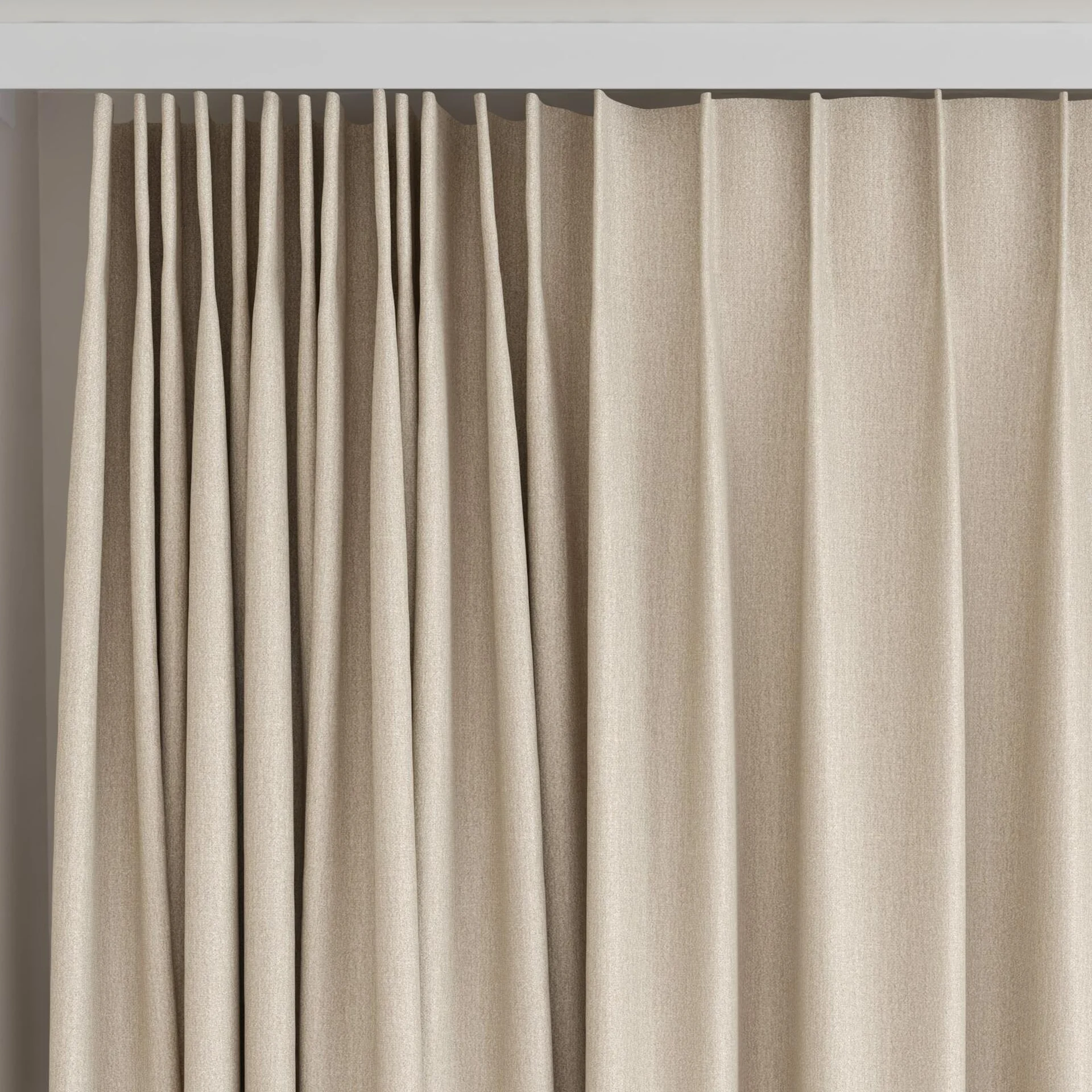 Top view of Re-New Natural, on curtain rail