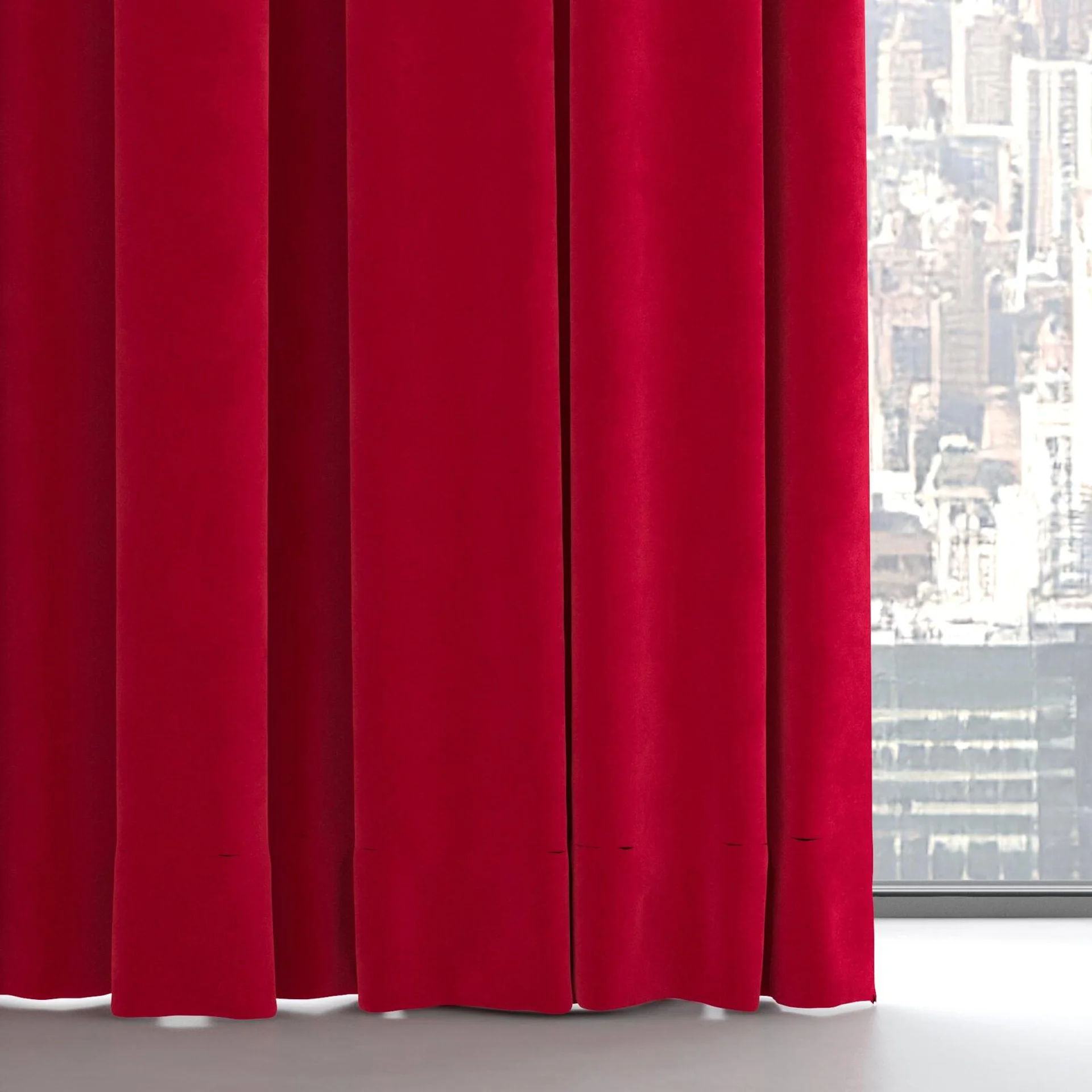 Bottom view of Lux Velvet Crimson 8605, on hidden rail