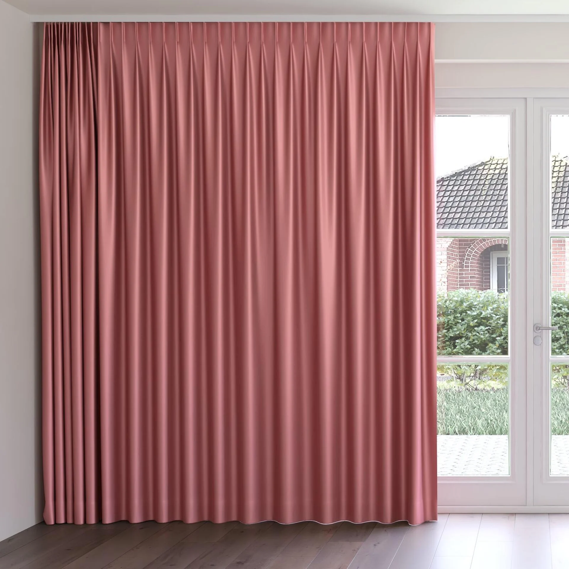 Front view of North Face Blossom, on curtain rail