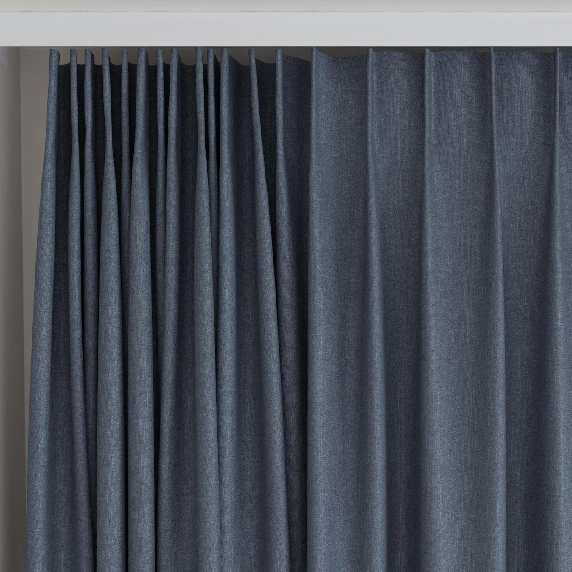 Top view of Excel Navy, on curtain rail