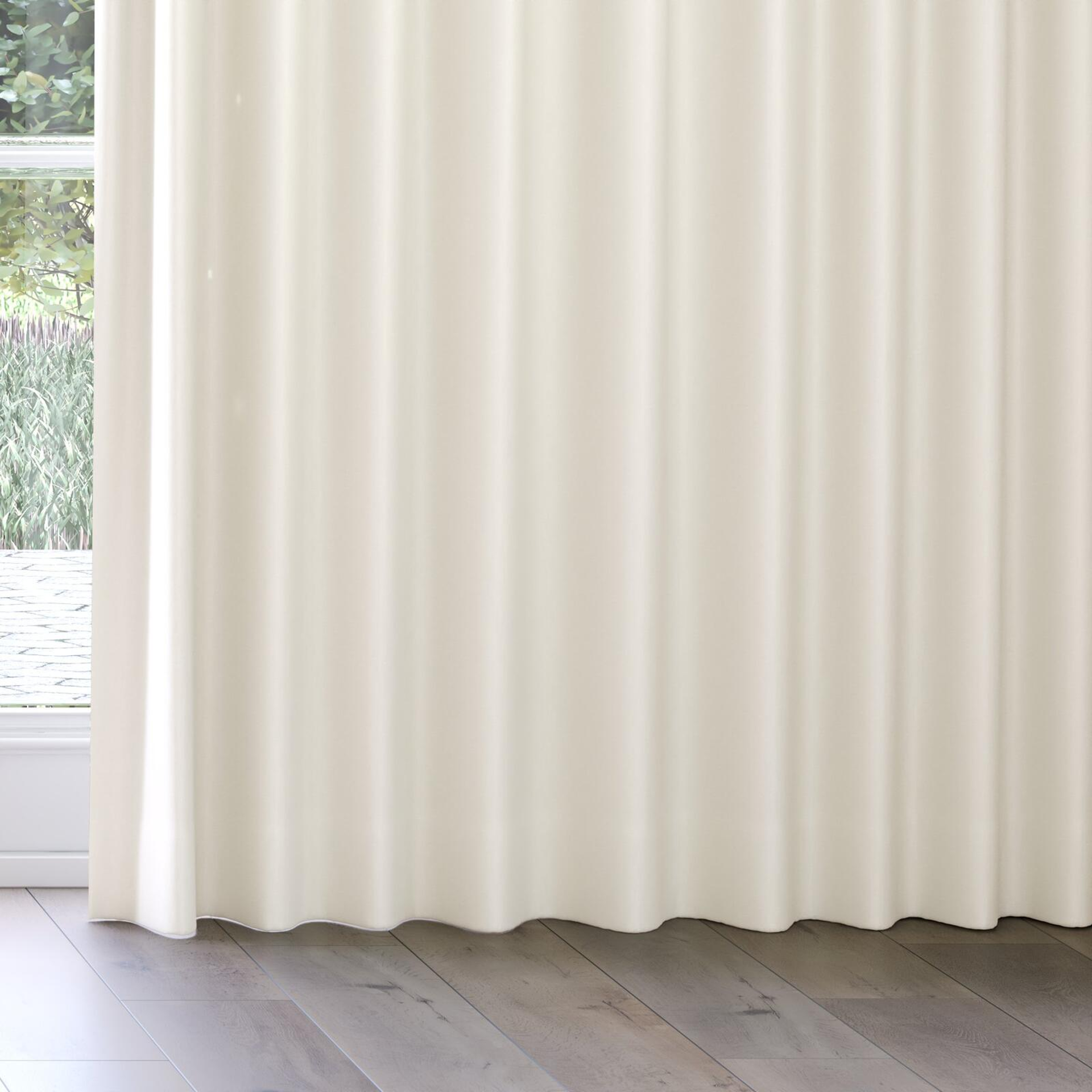 Bottom view of Naturama Cream, on curtain rail