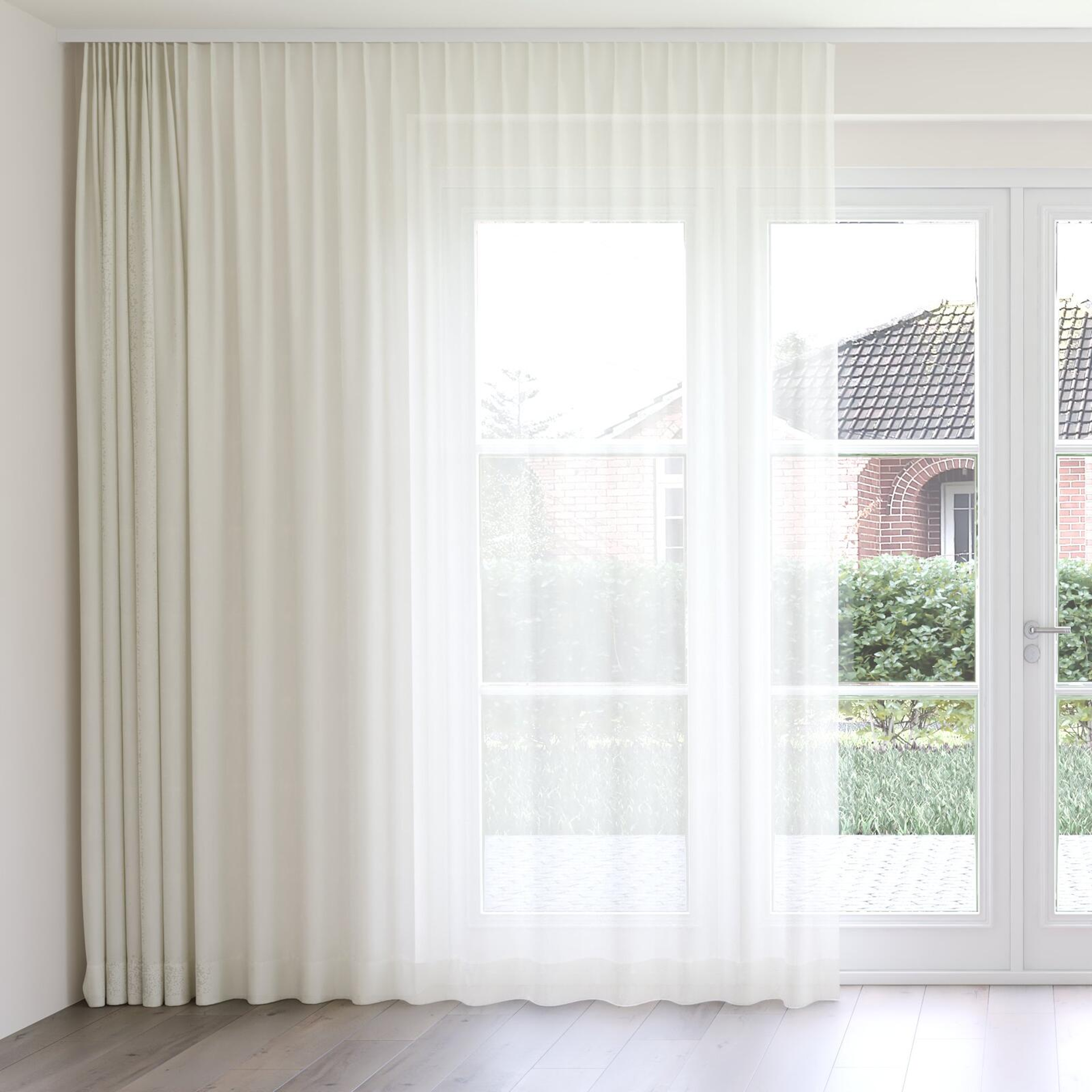 Front view of Sardinia Oyster, on curtain rail