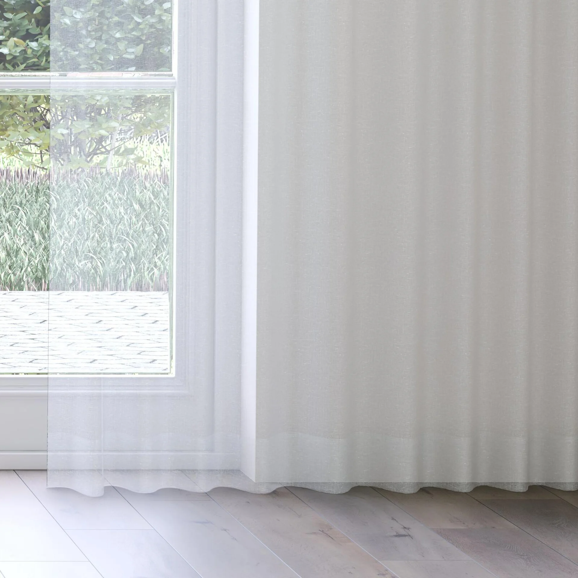 Bottom view of Rhyme Sky, on curtain rail