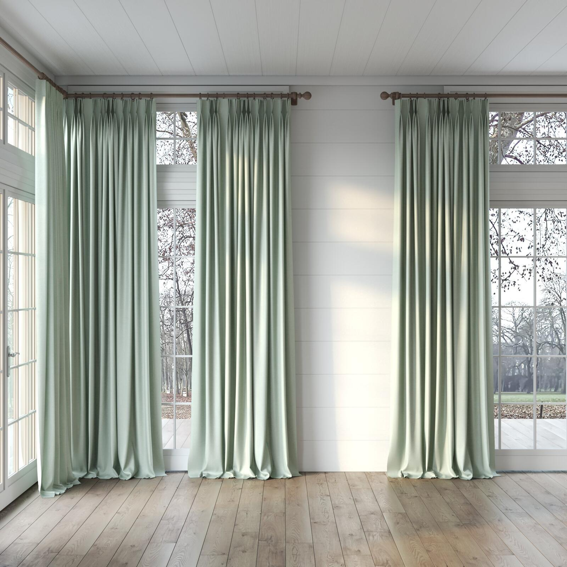 Full view of Gent Balsam, puddled, on curtain rod
