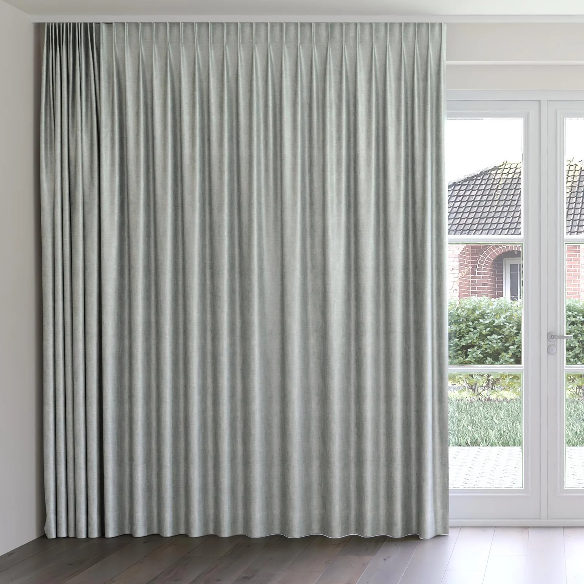 Front view of Nominee Mineral, on curtain rail