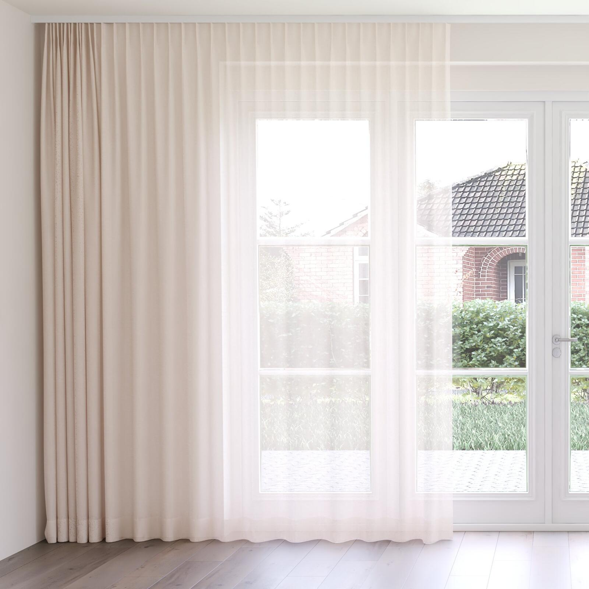 Front view of Sardinia Sand, on curtain rail