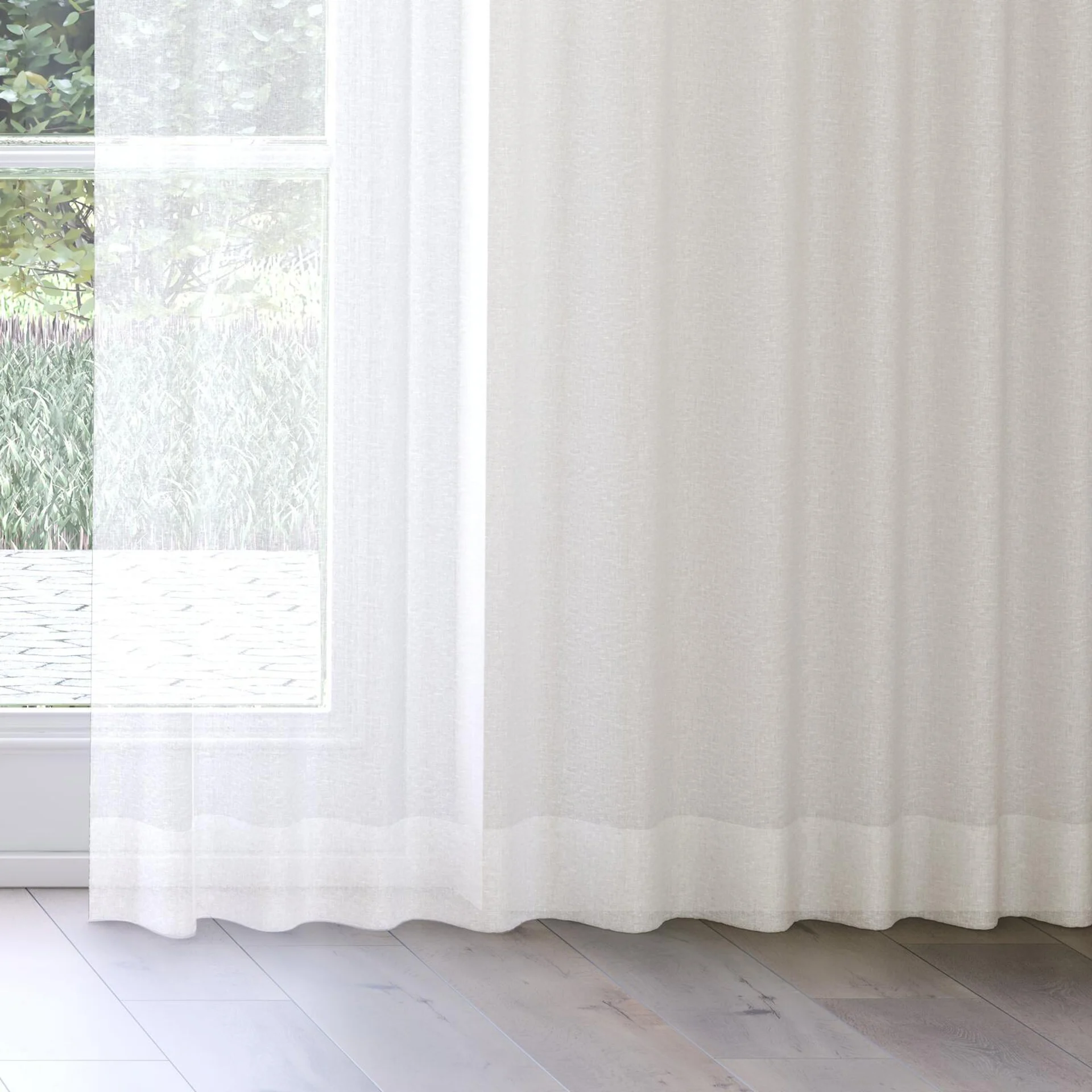 Bottom view of Lilian Pure, on curtain rail