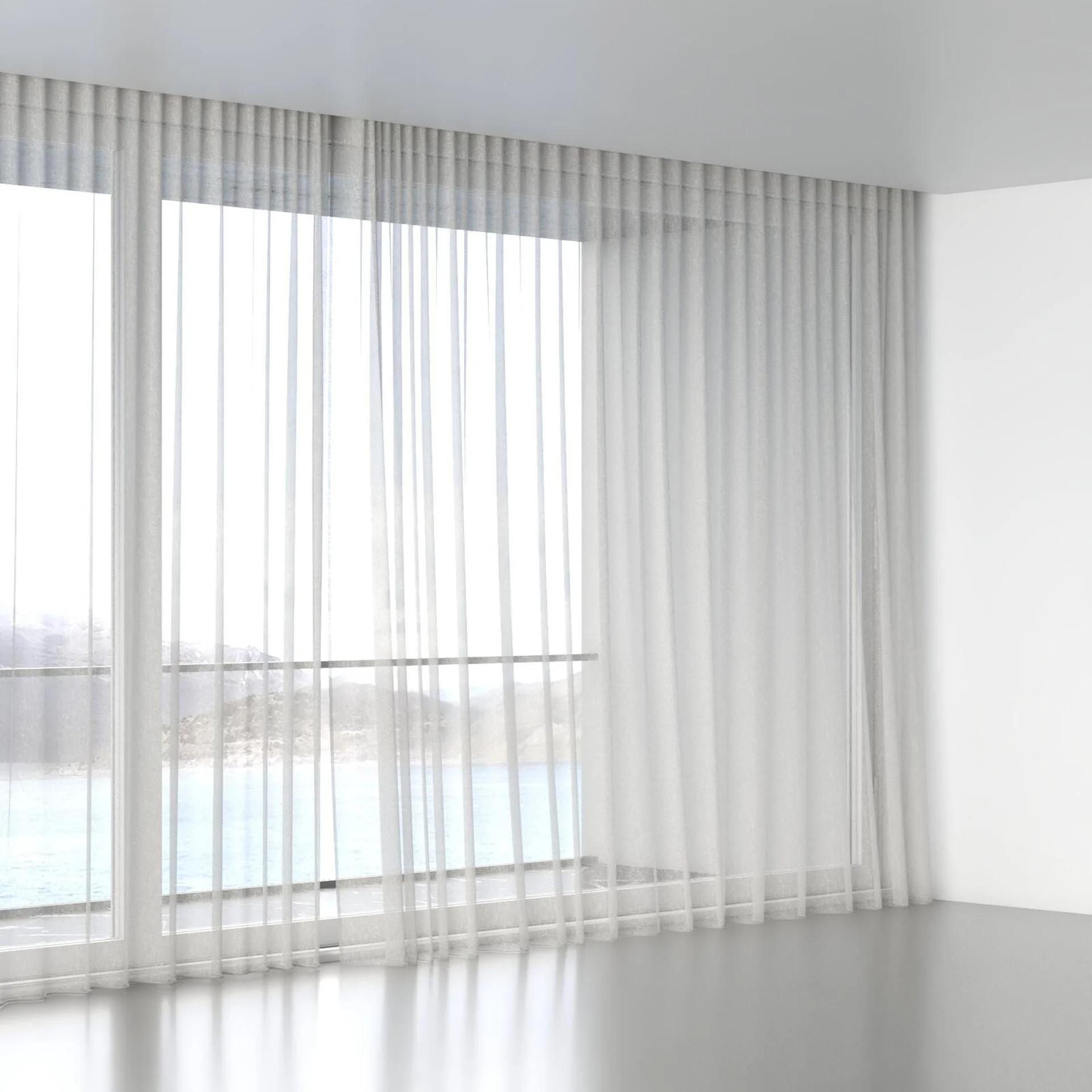 Full view of Vapour Pearl, wave pleat