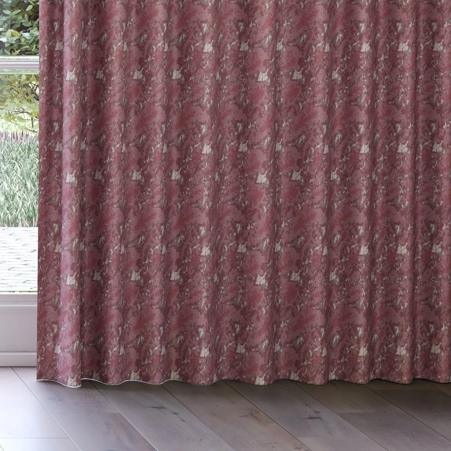 Bottom view of Lipova Petal, on curtain rail