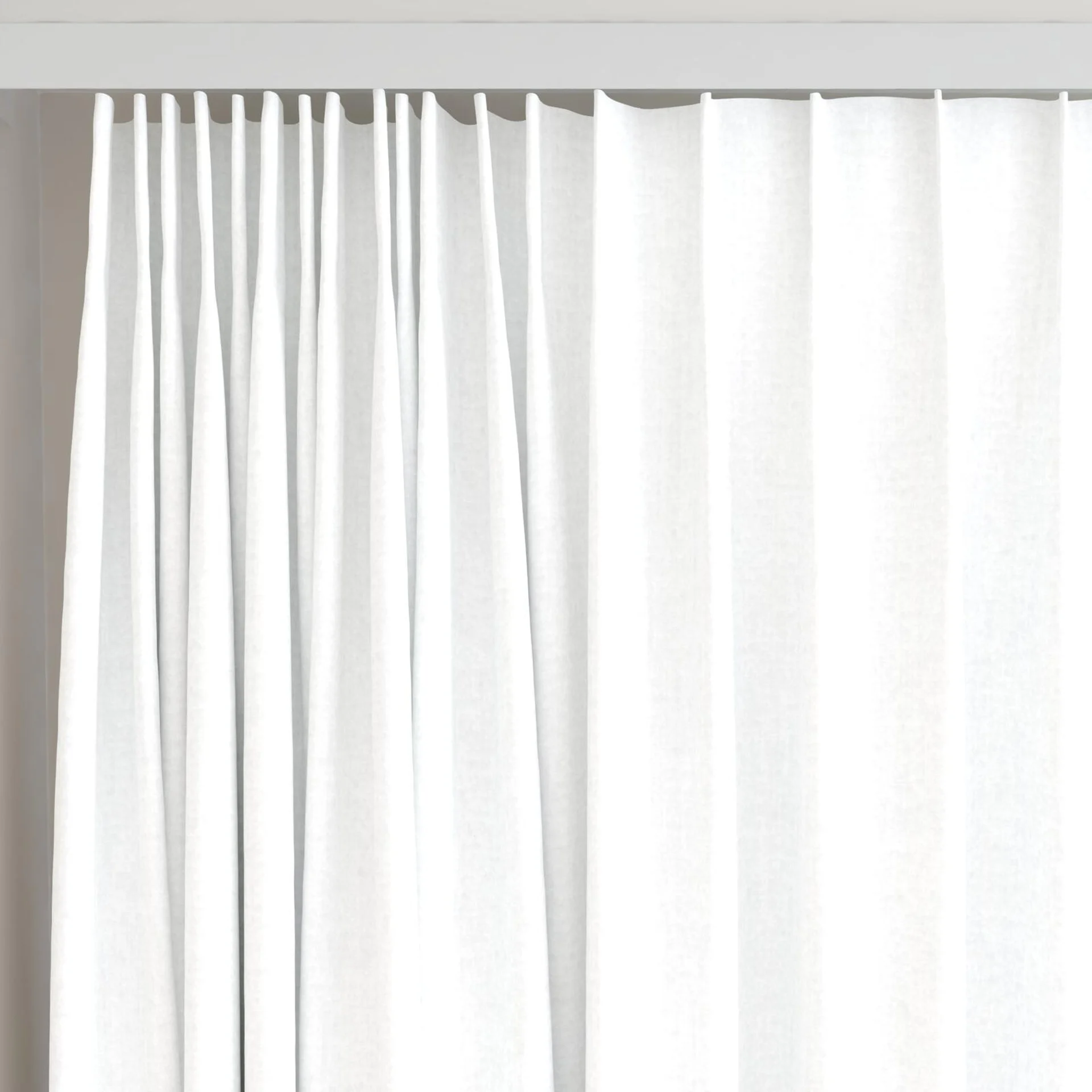 Top view of Cushy Albatross, on curtain rail