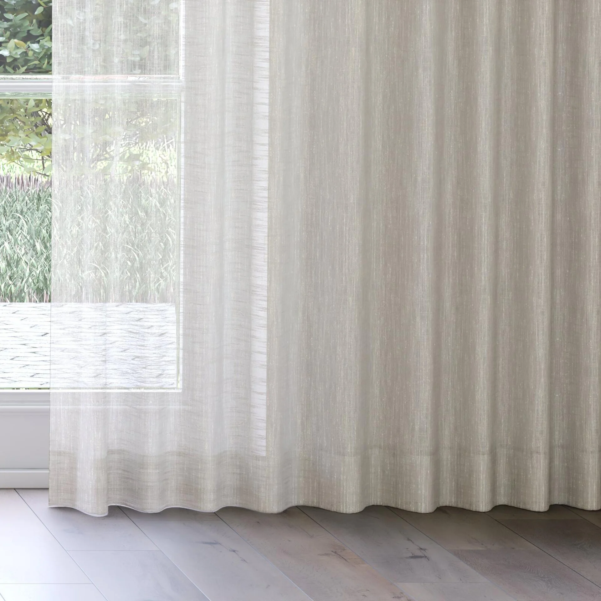 Bottom view of Zip Dune, on curtain rail