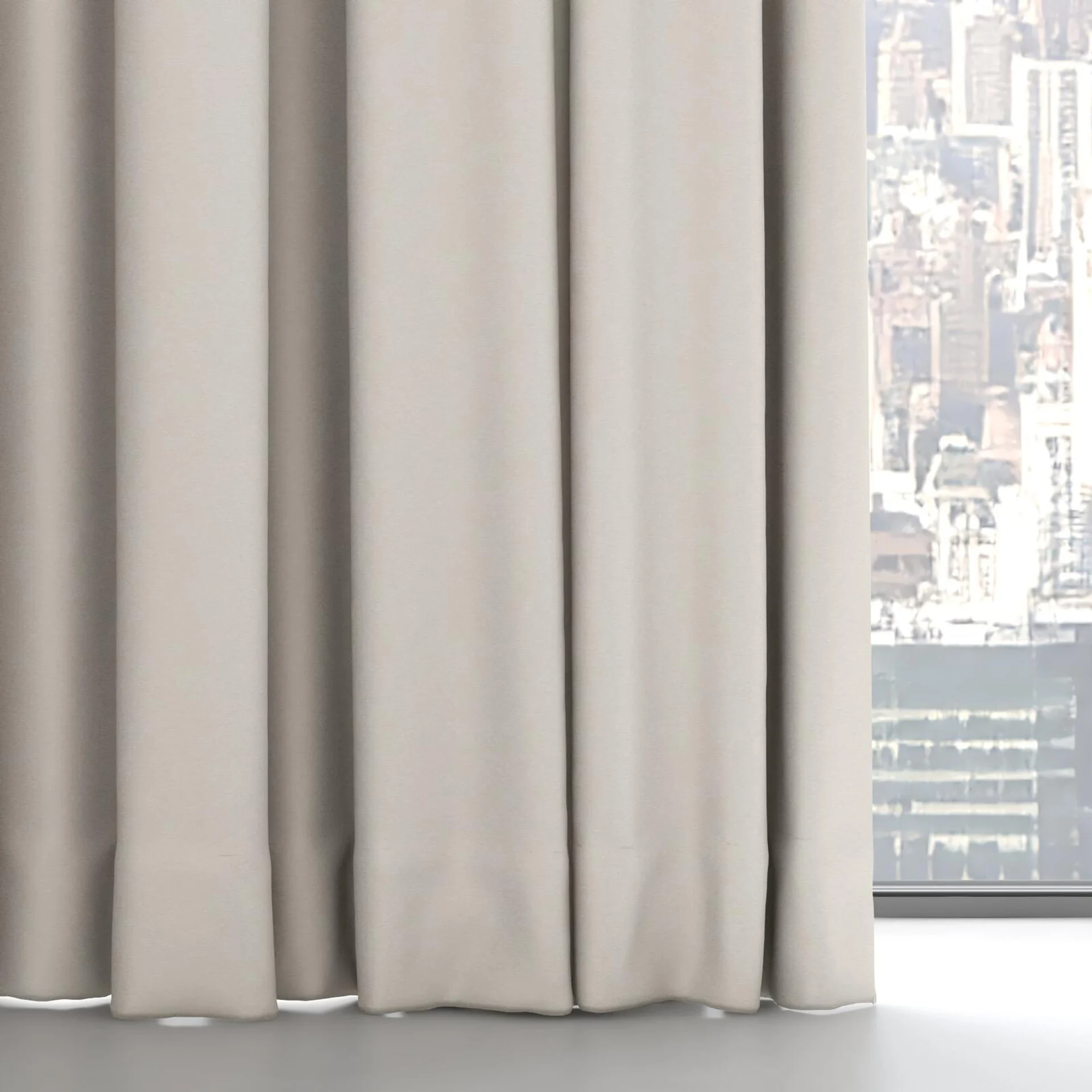 Bottom view of Stellar Blackout Linen, on hidden rail