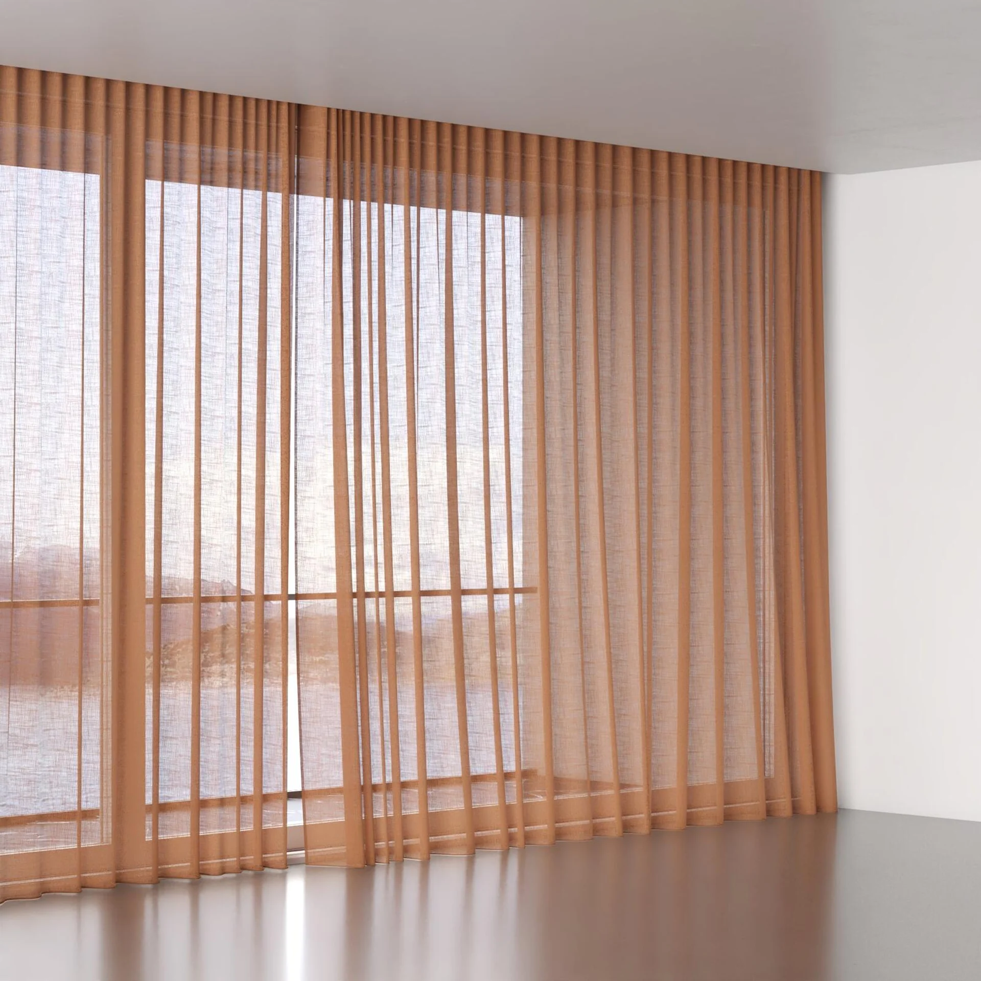 Full view of Verdant Sienna, wave pleat