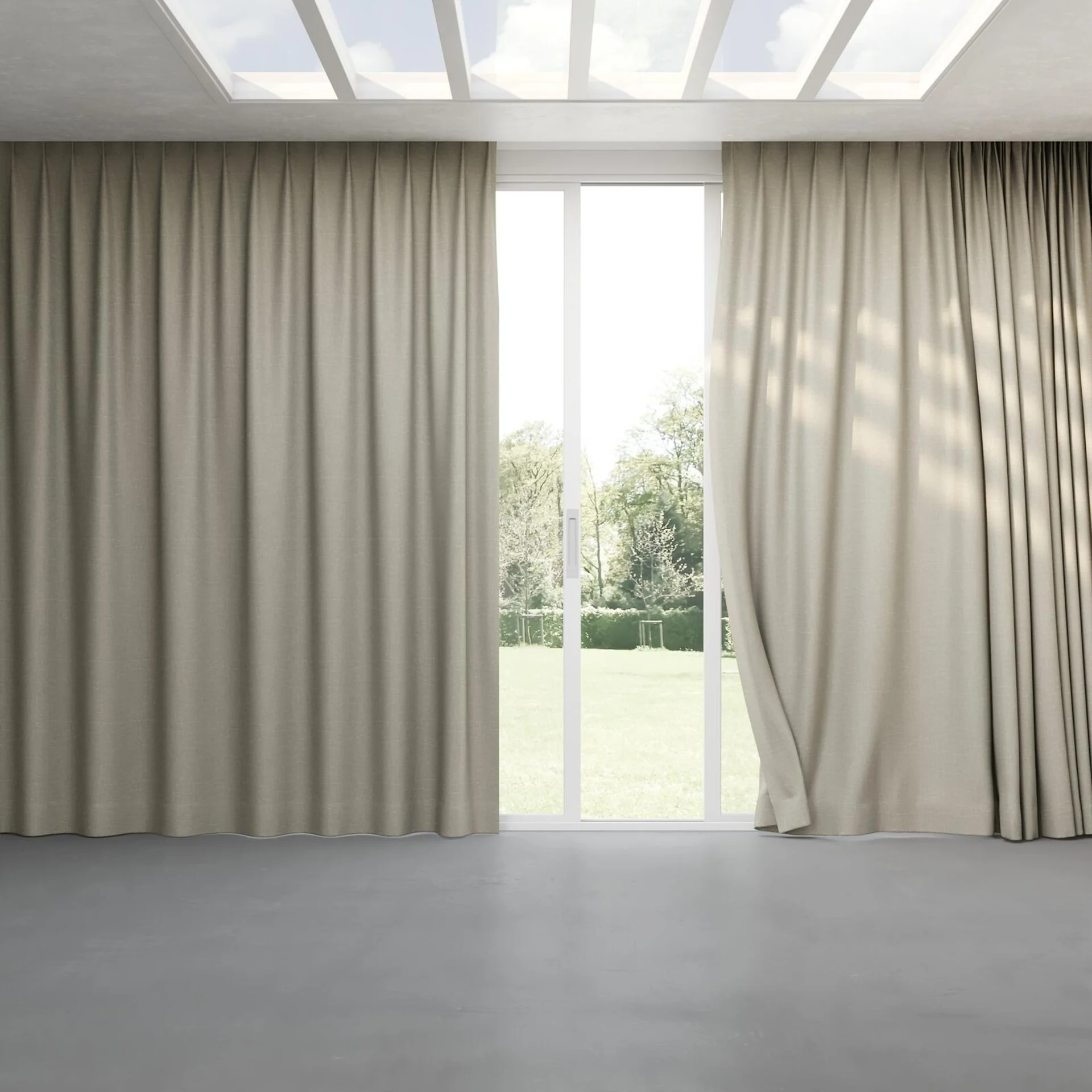 Full view of Stonewall Blackout Elephant, pinch pleat