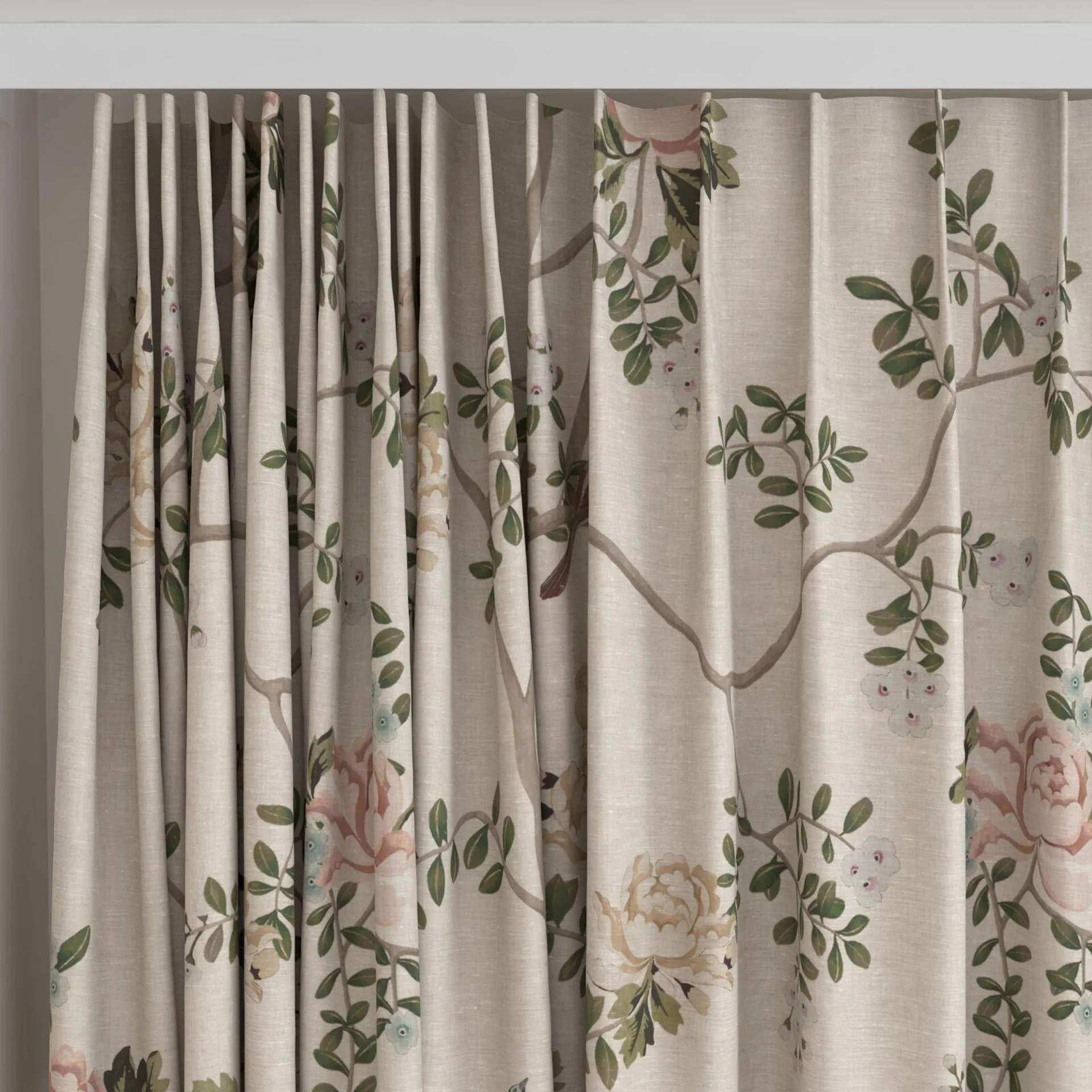 Top view of Sakura Parchment, on curtain rail