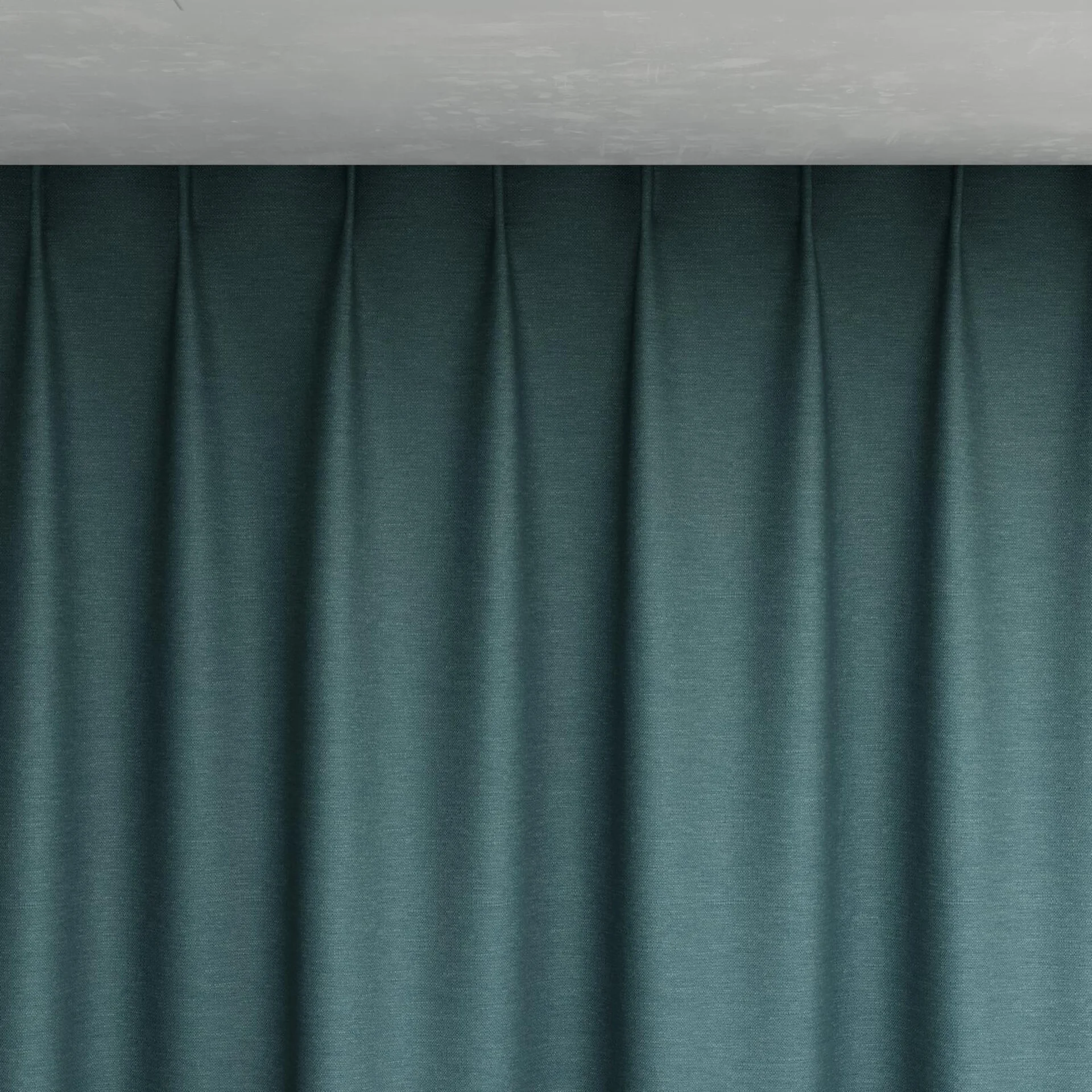Top view of Colourwash Eco Teal, pinch pleat