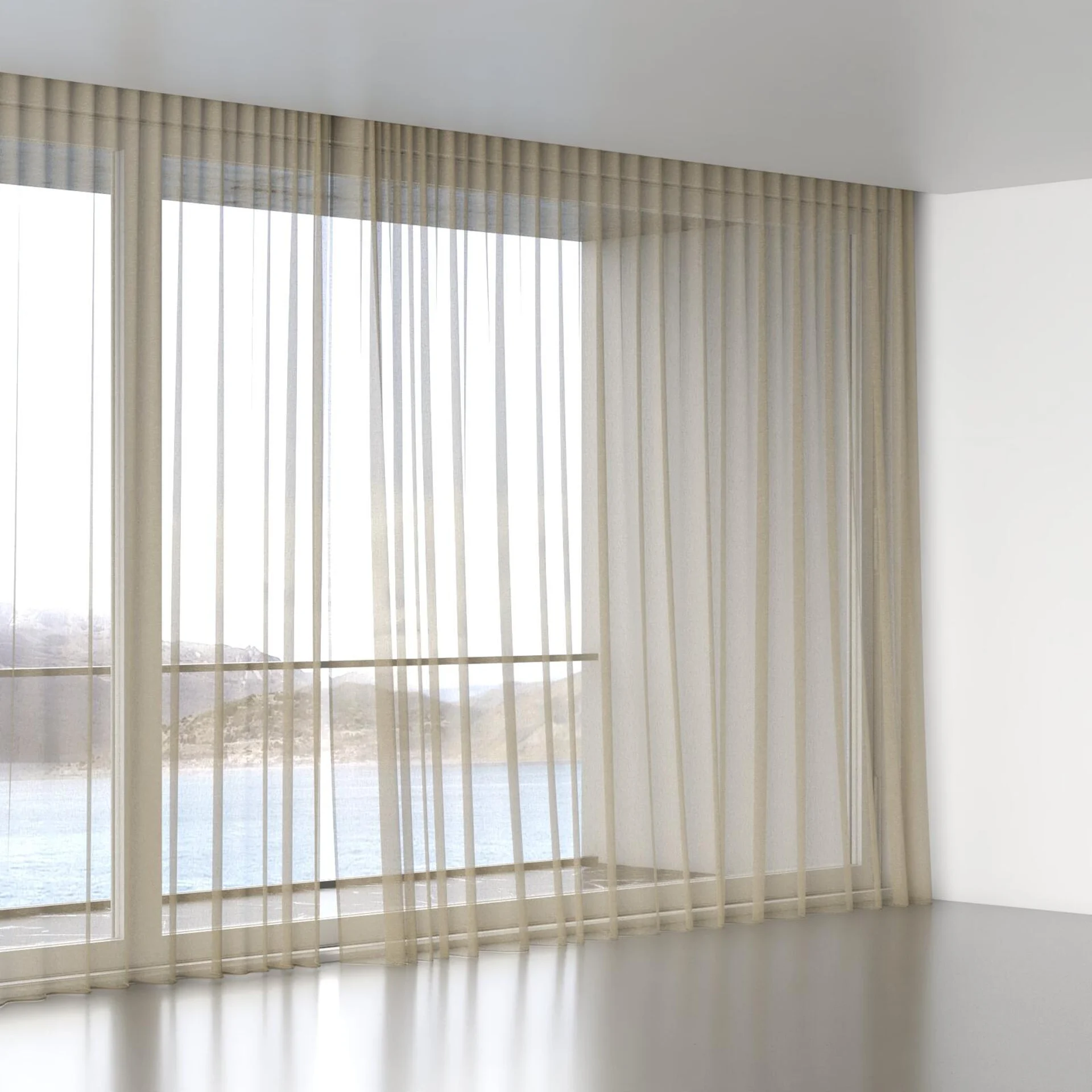 Full view of Pure Linen Jute, wave pleat