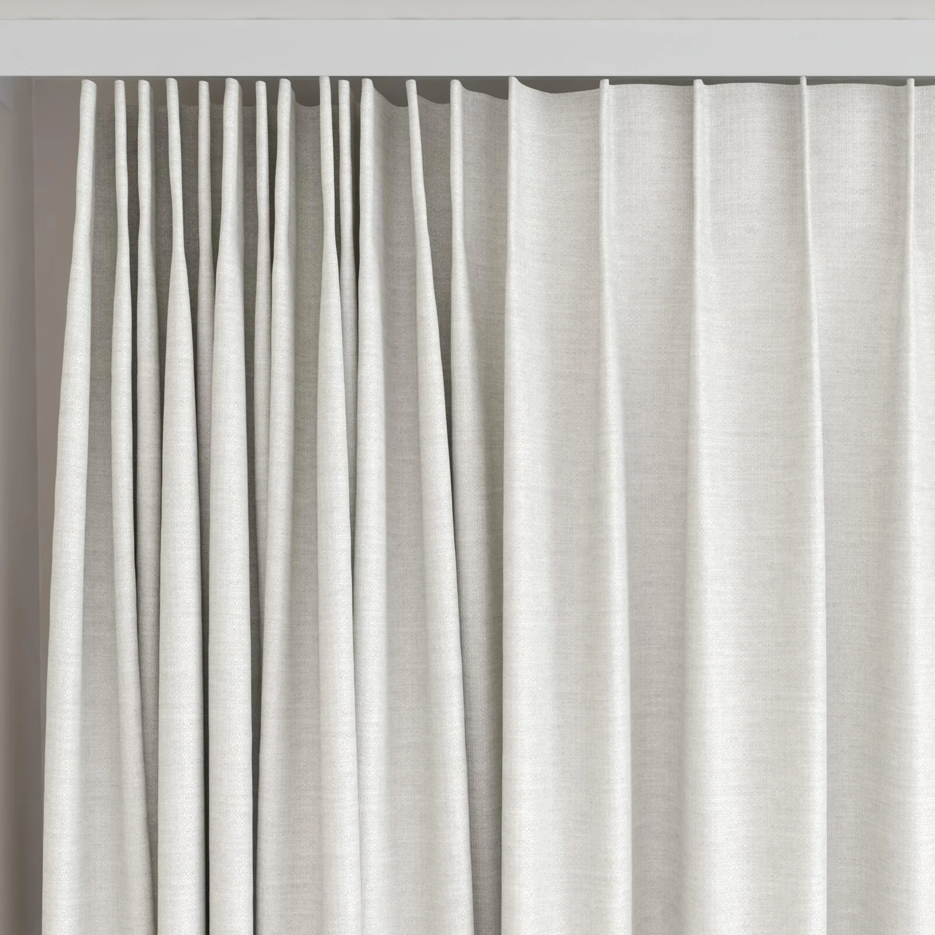 Top view of Bravo Sterling, on curtain rail